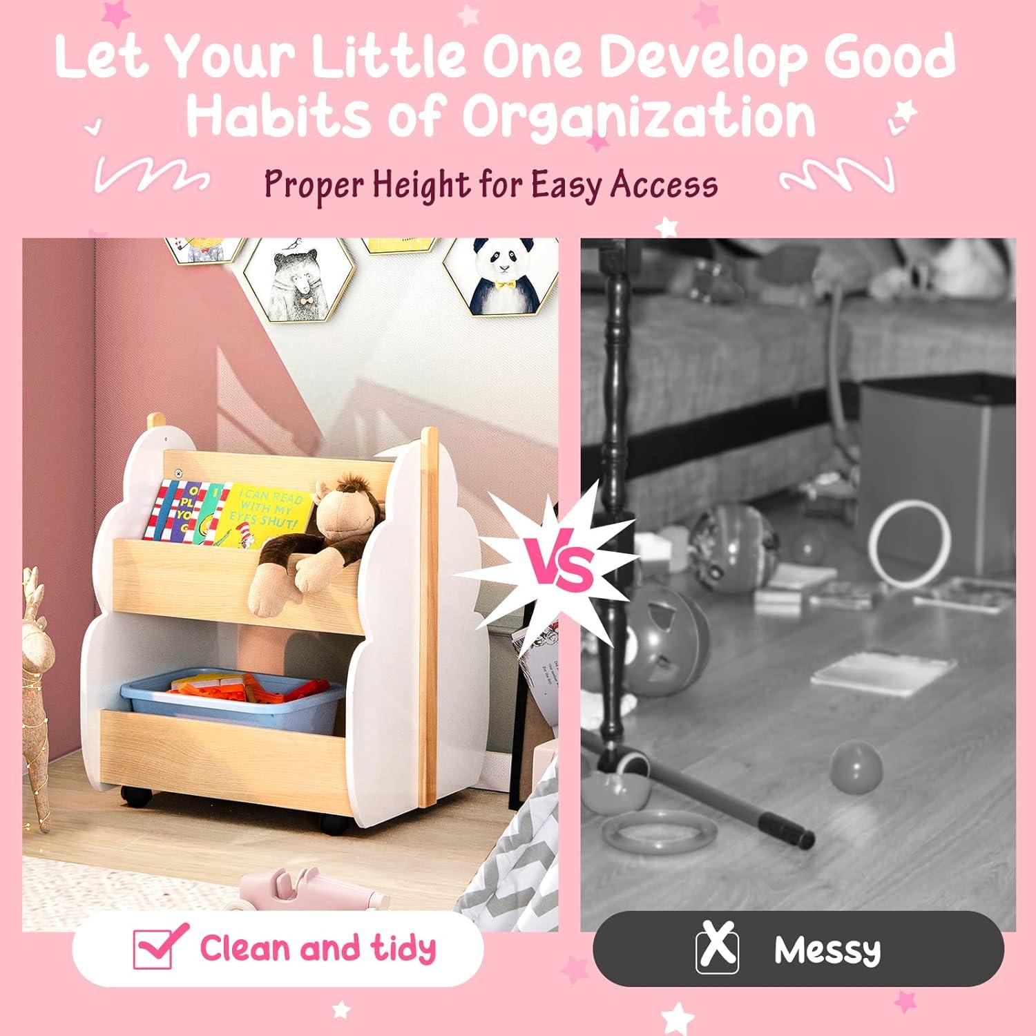 Estantería para Niños Costzon 2 Niveles Madera Natural