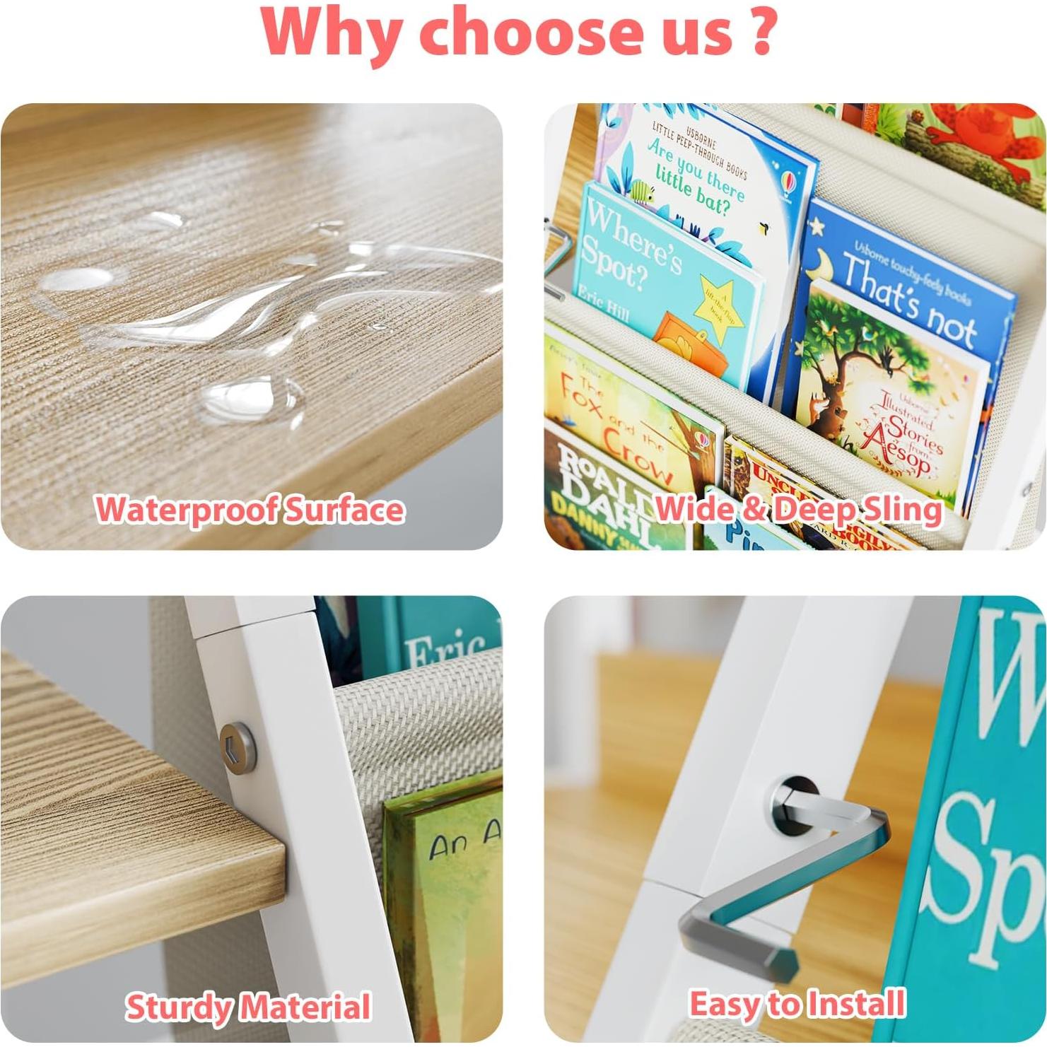 Estantería de Libros y Juguetes LATIBELL 3 Niveles Madera Clara