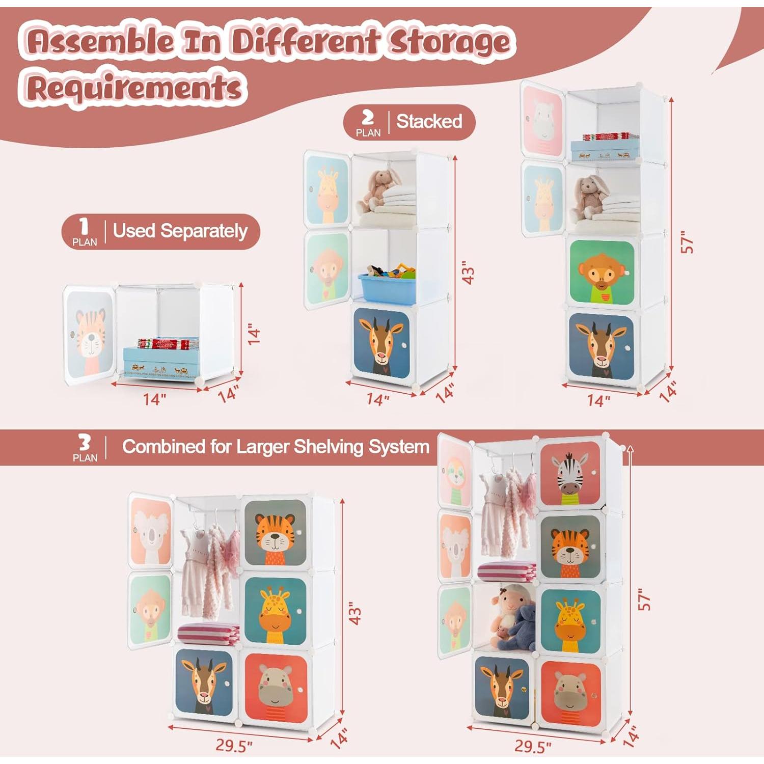 Armario Infantil Costzon 8 Cubos Blanco Organizador Modular