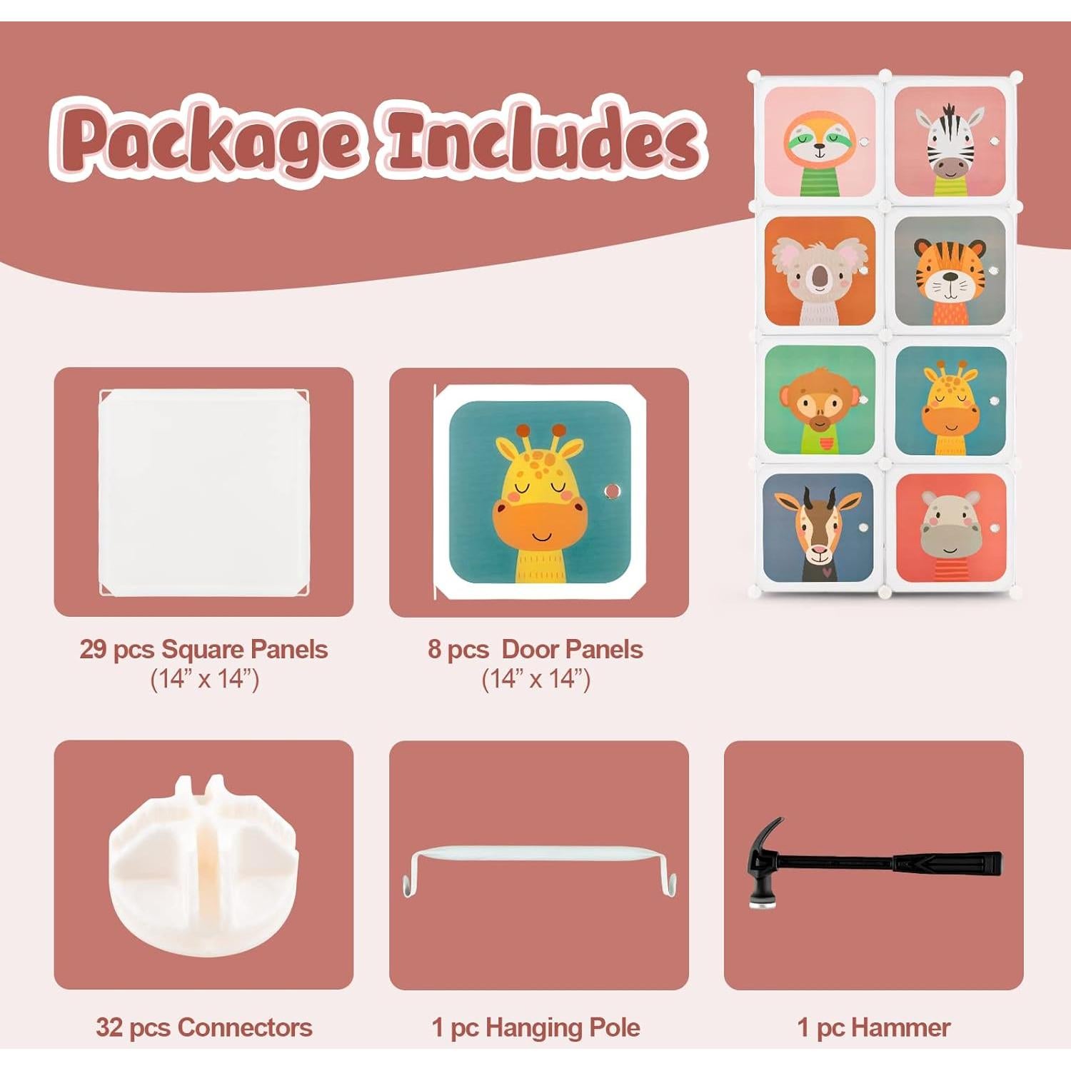 Armario Infantil Costzon 8 Cubos Blanco Organizador Modular