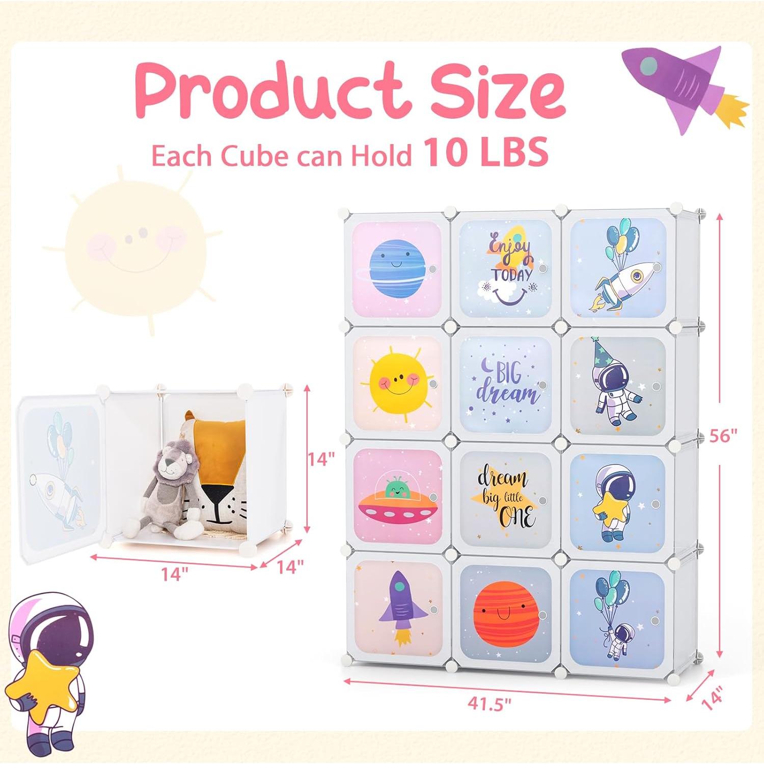 Armario Infantil INFANS Blanco 12 Cubos y 2 Rieles Colgantes