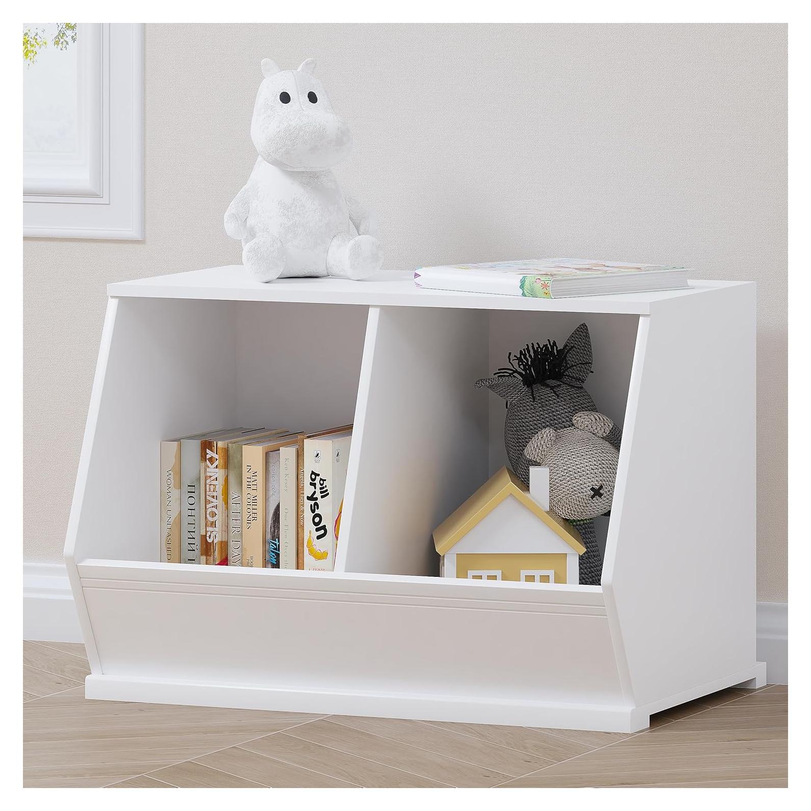 Organizador de Juguetes Utex 2 Cubos Blanco Apilable