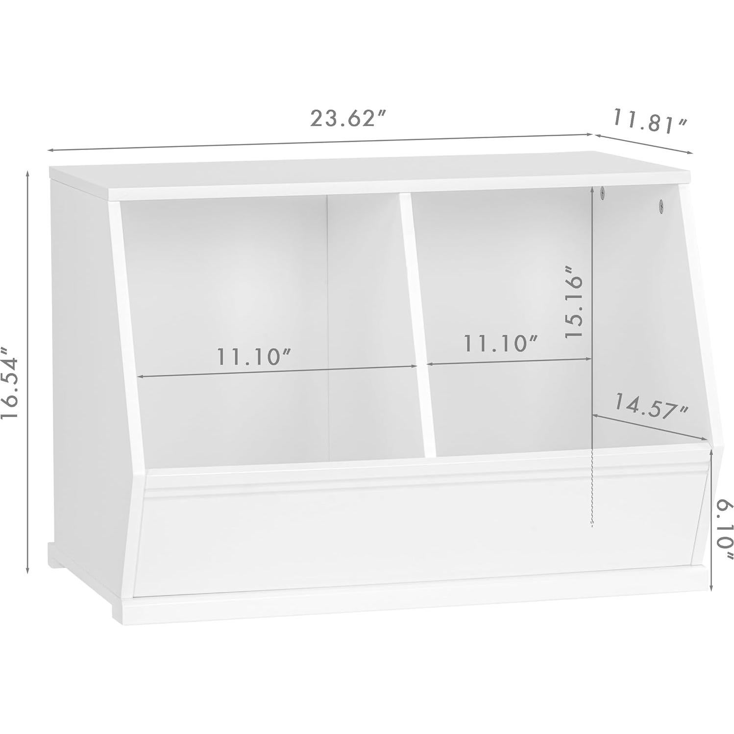 Organizador de Juguetes Utex 2 Cubos Blanco Apilable