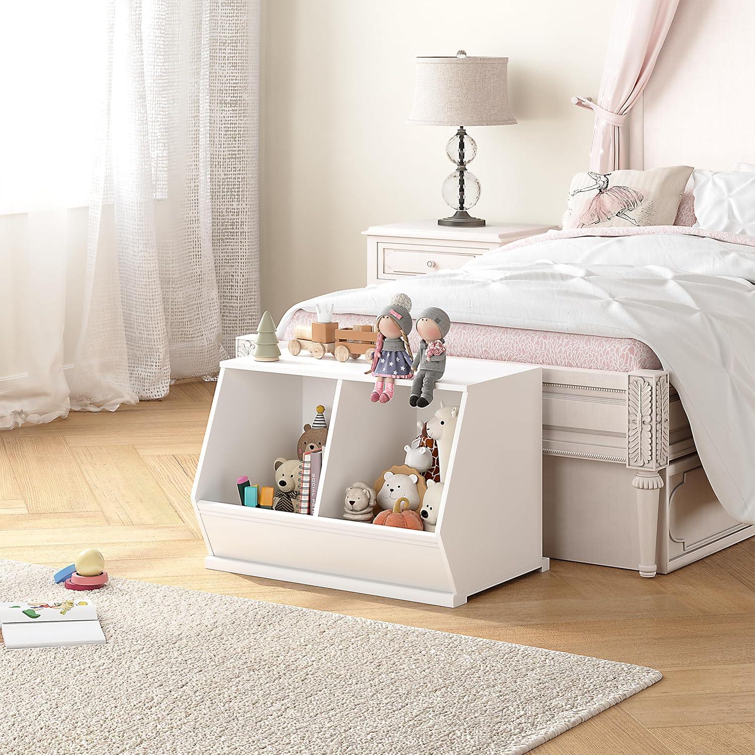 Organizador de Juguetes Utex 2 Cubos Blanco Apilable