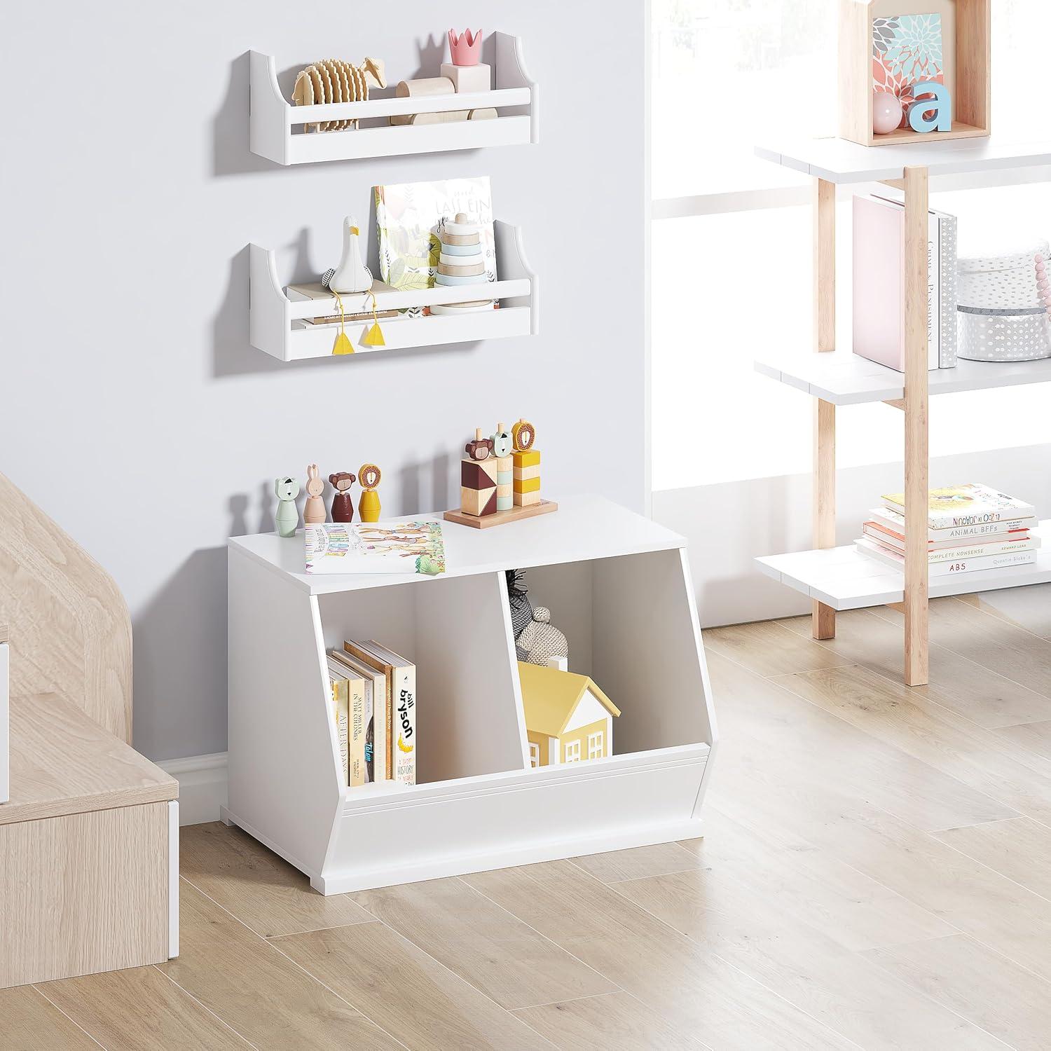 Organizador de Juguetes Utex 2 Cubos Blanco Apilable