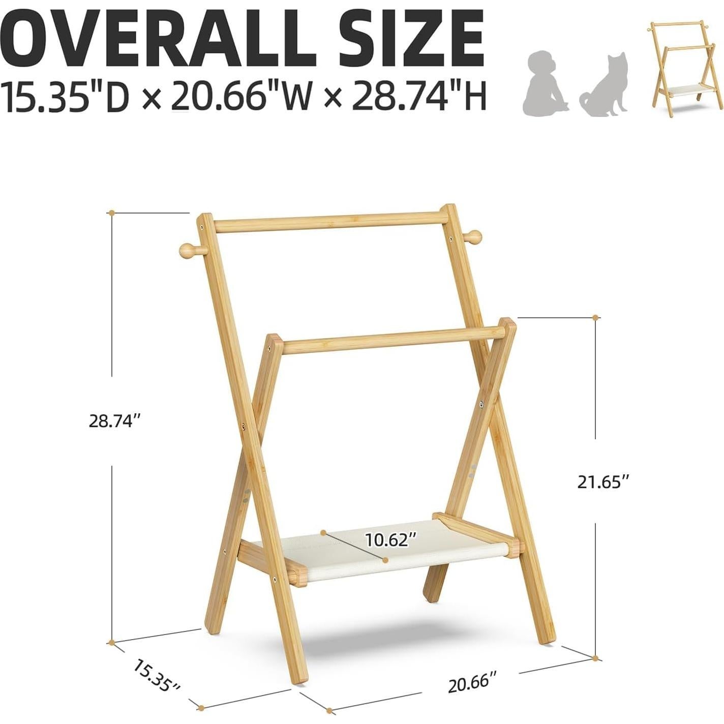 Perchero para Bebés BAMBOOHOMIE Natural Plegable 73 cm
