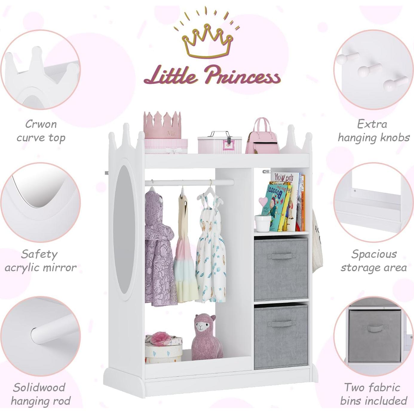 Armario de Juego para Niños UTEX con Espejo y Almacenamiento