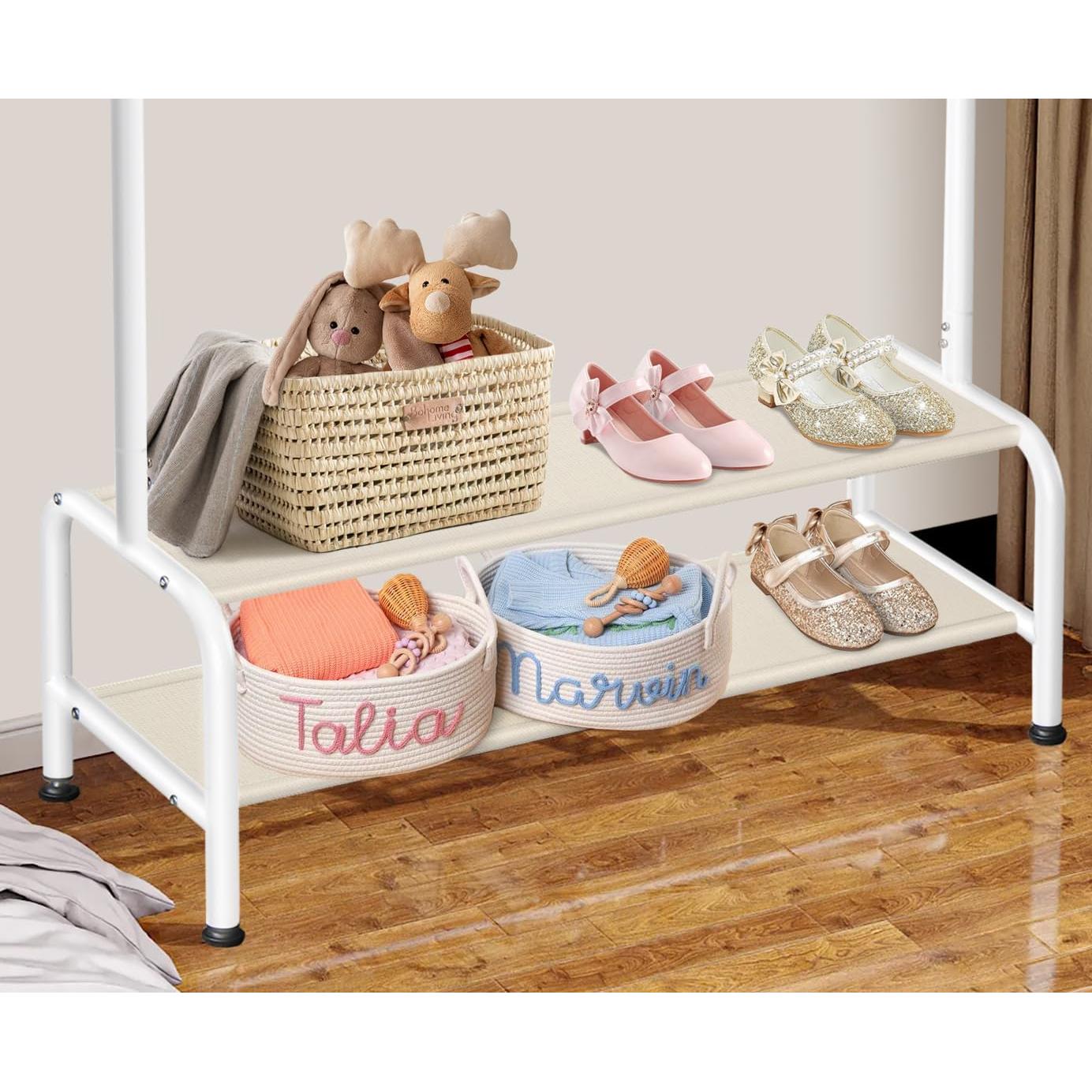 Perchero para Niños Mirolam Blanco 81x30x114 cm con 2 Estantes