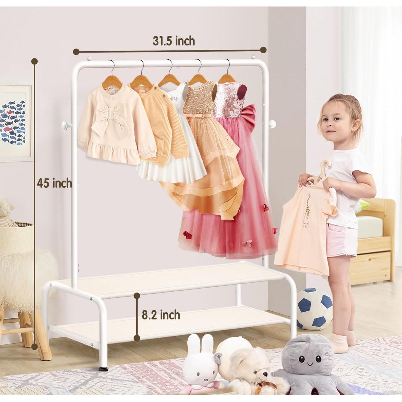 Perchero para Niños Mirolam Blanco 81x30x114 cm con 2 Estantes