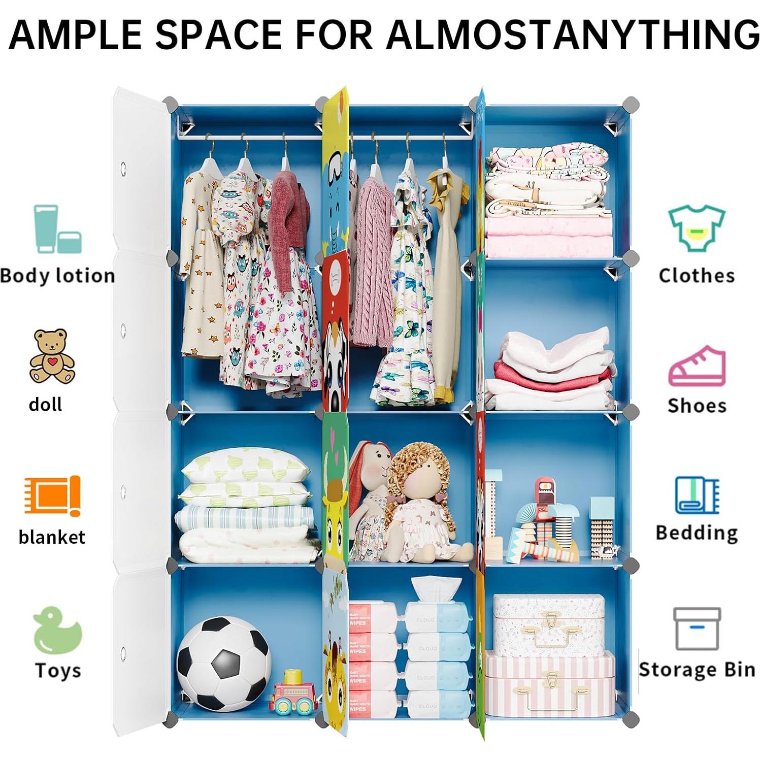 Armario Infantil MAGINELS Azul 12 Cubos 111x37x148cm