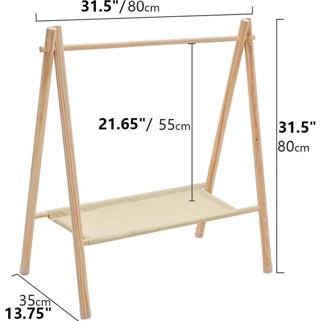 Perchero de Madera Morimoe Grande Beige para Mascotas y Bebés