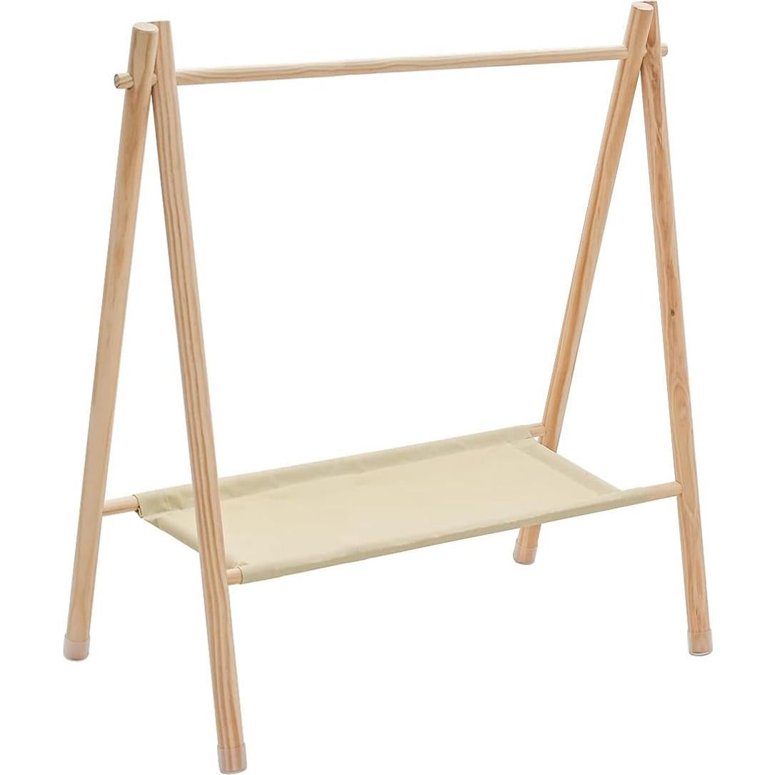 Perchero de Madera Morimoe Grande Beige para Mascotas y Bebés