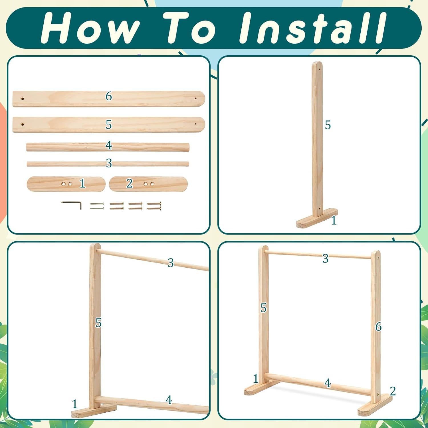 Rack de Ropa Infantil Barydat 2 Piezas Madera 56x24x62 cm