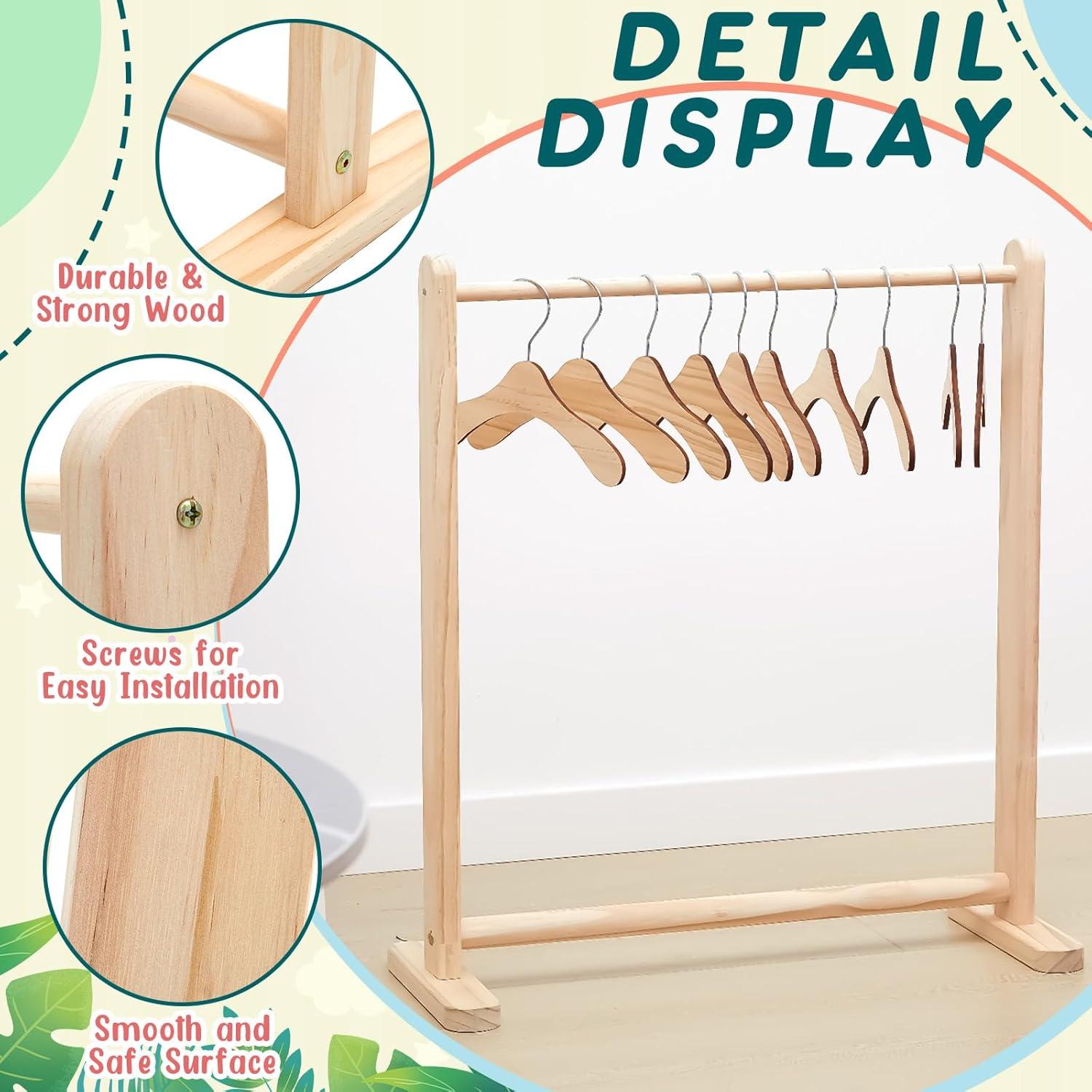 Rack de Ropa Infantil Barydat 2 Piezas Madera 56x24x62 cm
