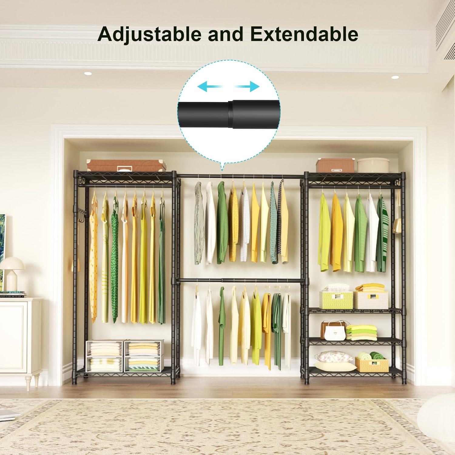 Soporte de Ropa Ulif E1 Ajustable 6 Estantes 402.3 kg Negro