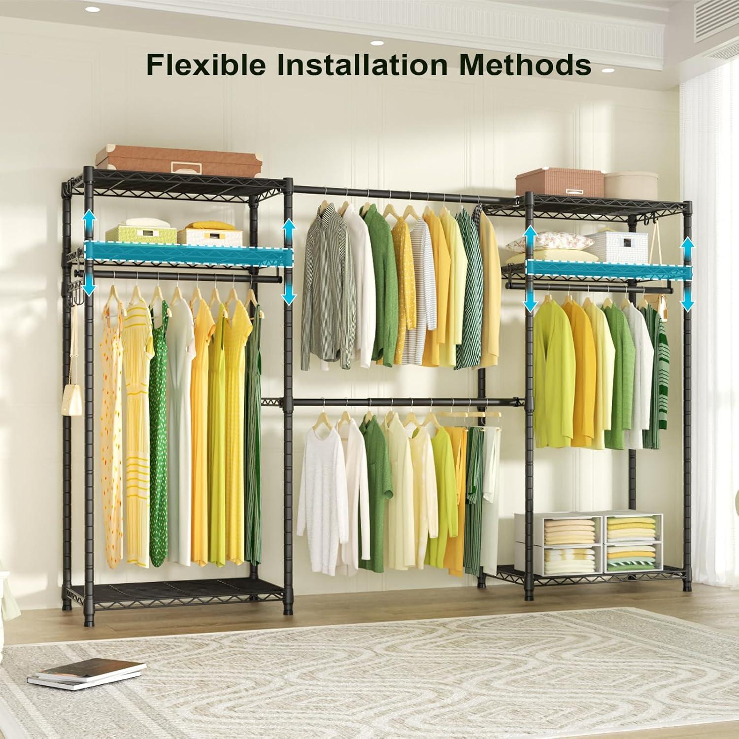 Soporte de Ropa Ulif E1 Ajustable 6 Estantes 402.3 kg Negro