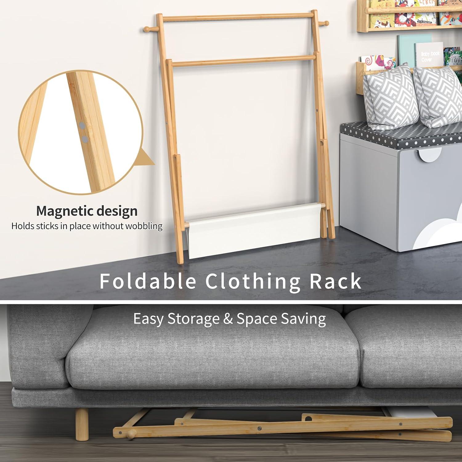 Perchero Infantil Plegable BAMBOOHOMIE con Estante 79cm