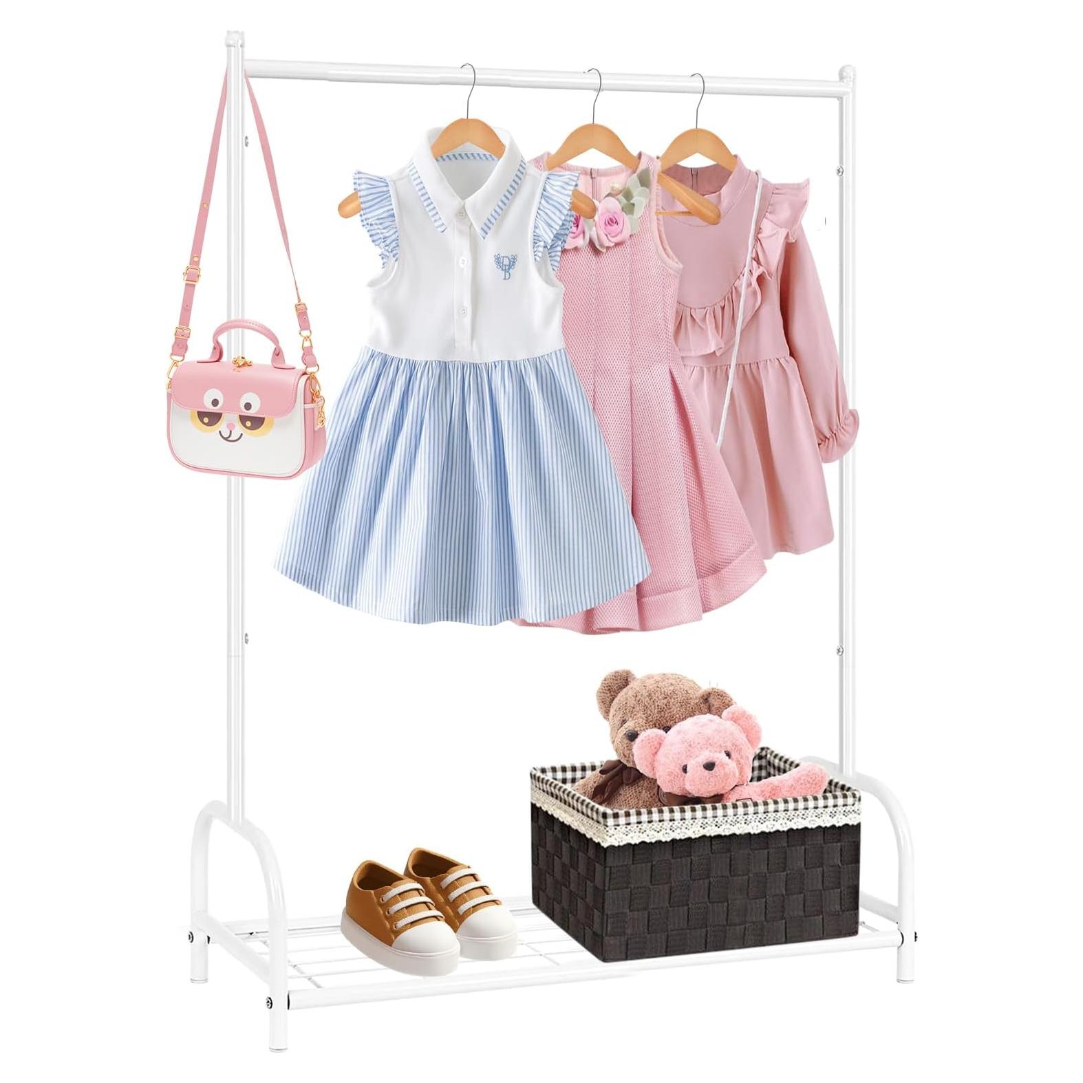 Perchero para Niños Becomrock Blanco con Estante de Almacenamiento