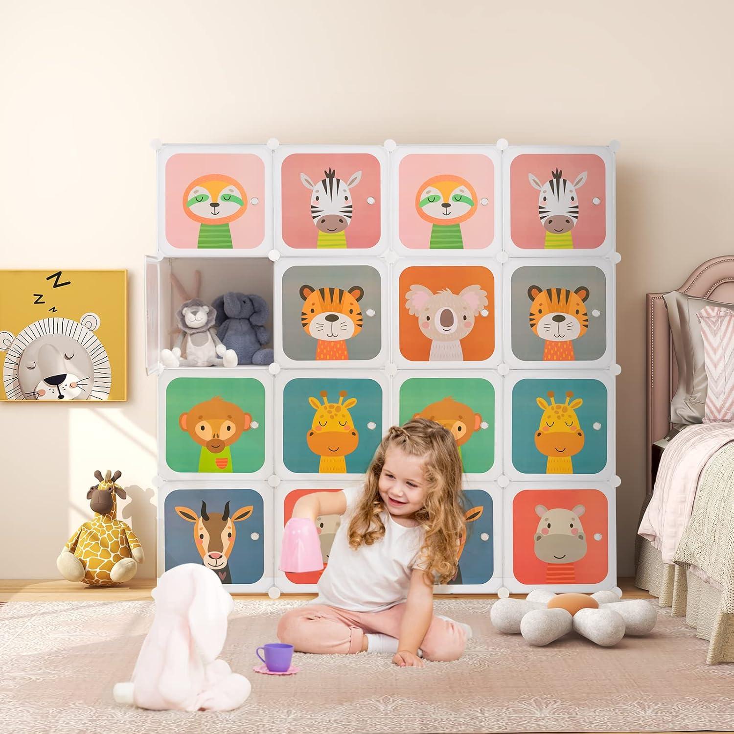 Armario Infantil HONEY JOY 8 Cubos Blanco Modular 75x35.6x144.8 cm