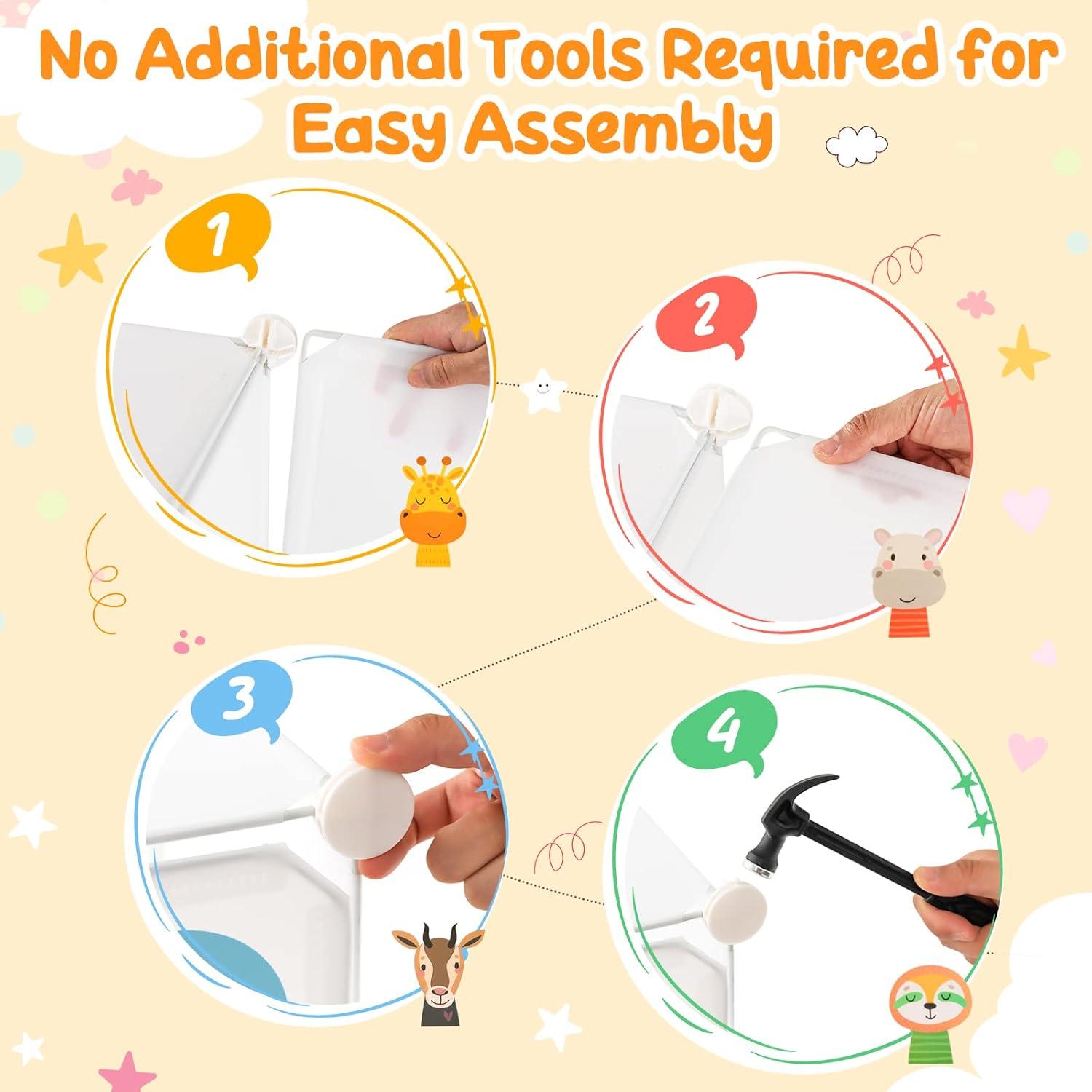 Armario Infantil HONEY JOY 8 Cubos Blanco Modular 75x35.6x144.8 cm