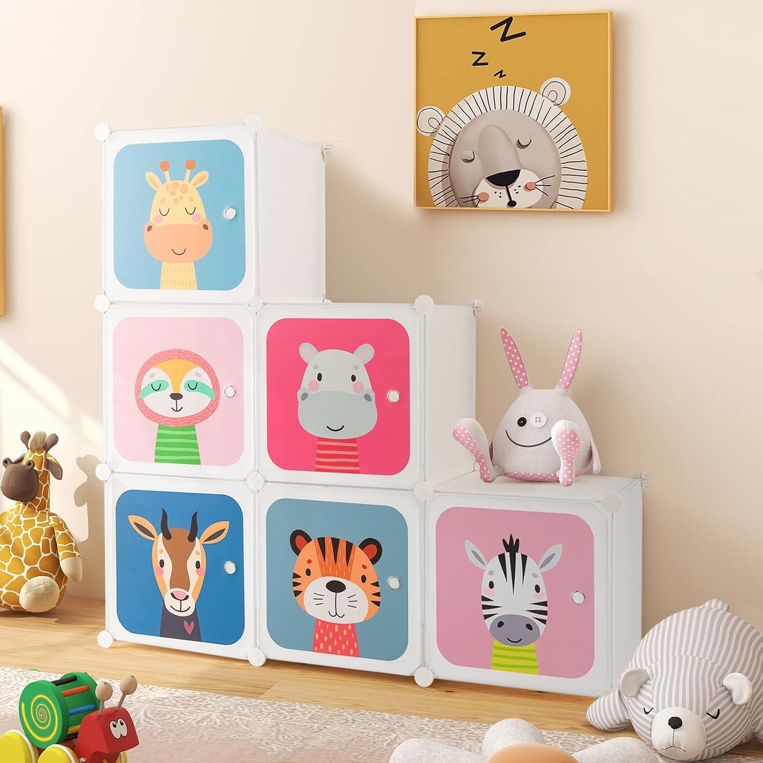 Armario Infantil HONEY JOY 8 Cubos Blanco Modular 75x35.6x144.8 cm