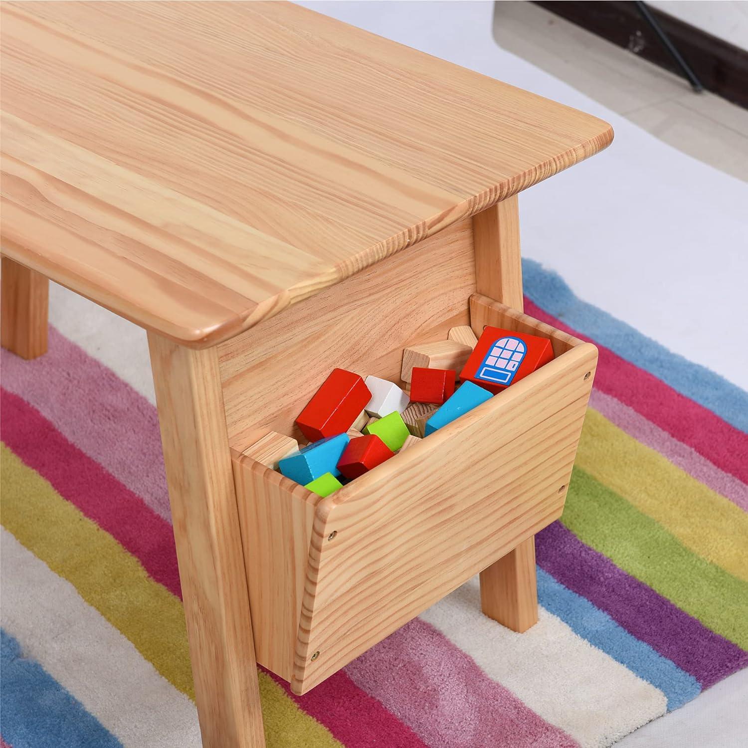 Mesa y 2 Sillas de Madera Sólida KRAND para Niños