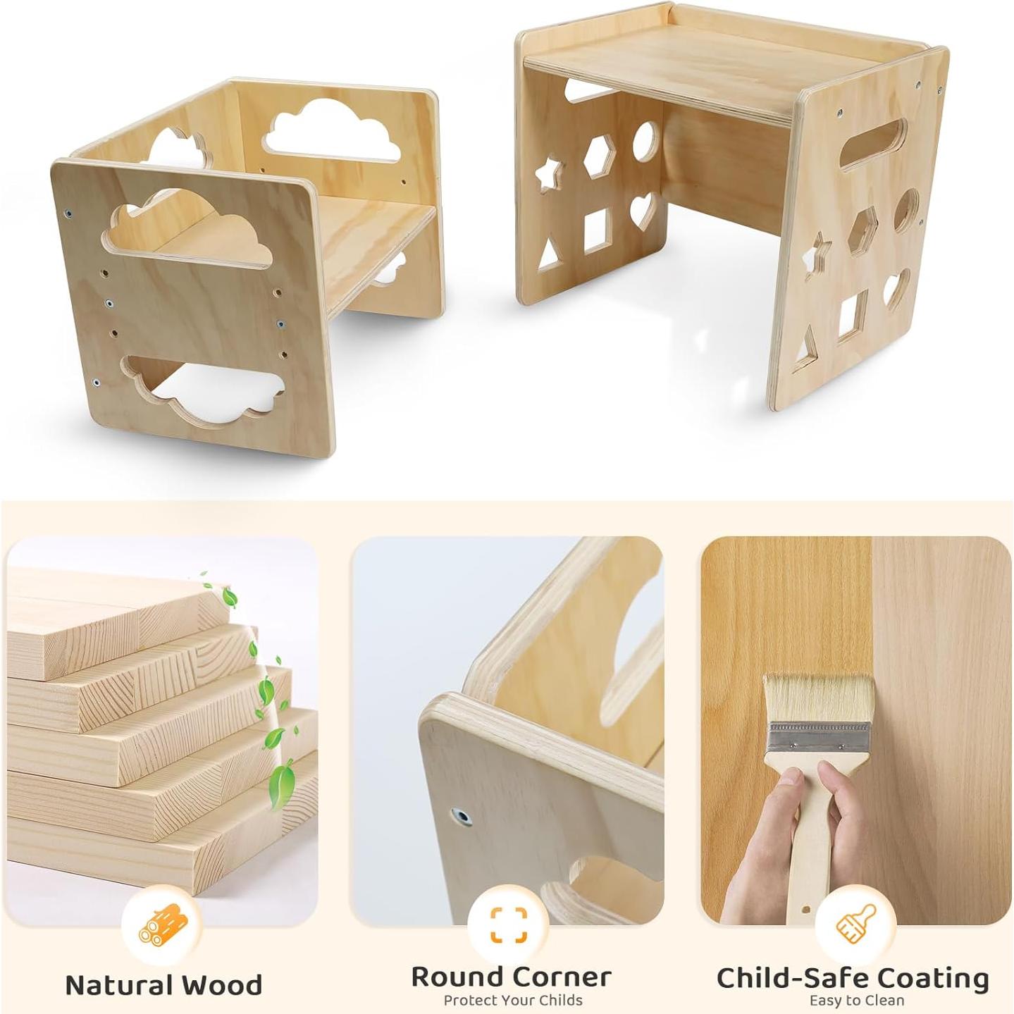 Conjunto Mesa y Silla Montessori Satisure para Niños 1-3 Años