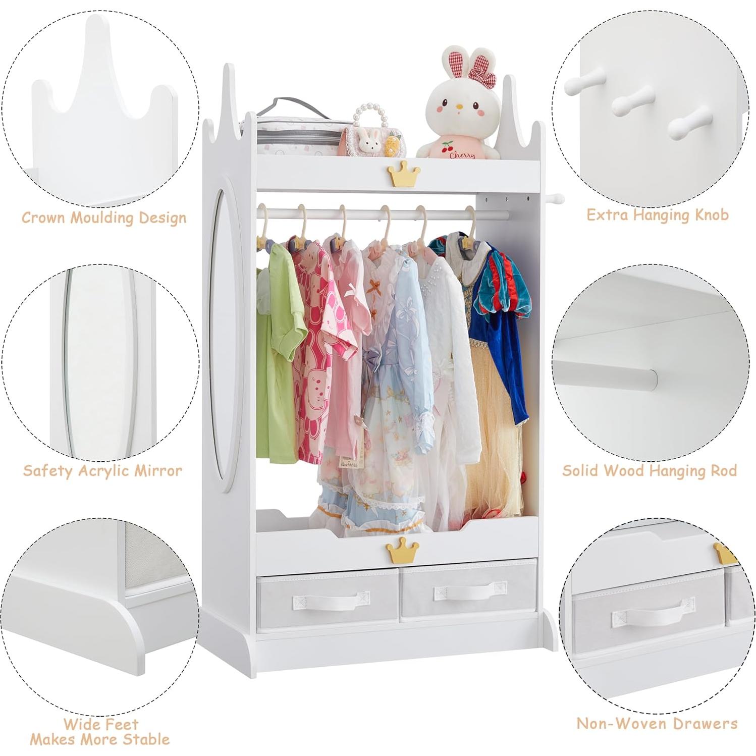 Armario de Almacenamiento para Disfraces de Niños GTOLV Blanco