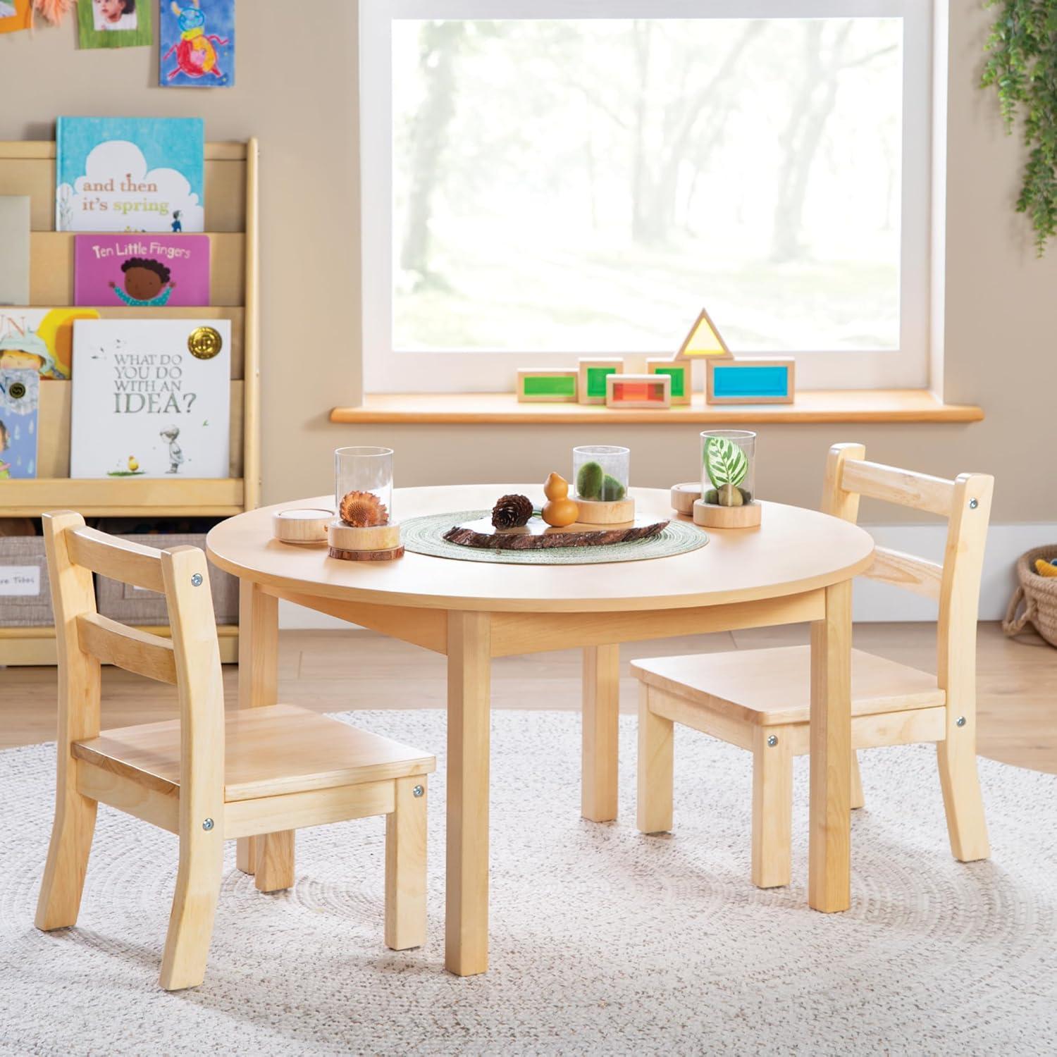 Mesa Redonda EdQ Guidecraft para Aula - Natural, 76.2 cm, 4 Niños