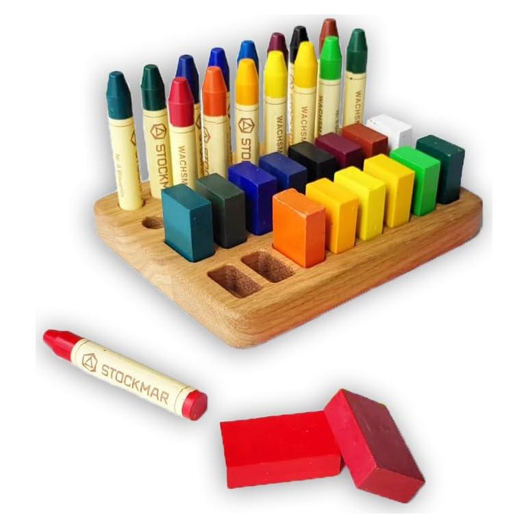 Soporte de Crayones de Madera Waldorf para 16 Bloques Stockmar