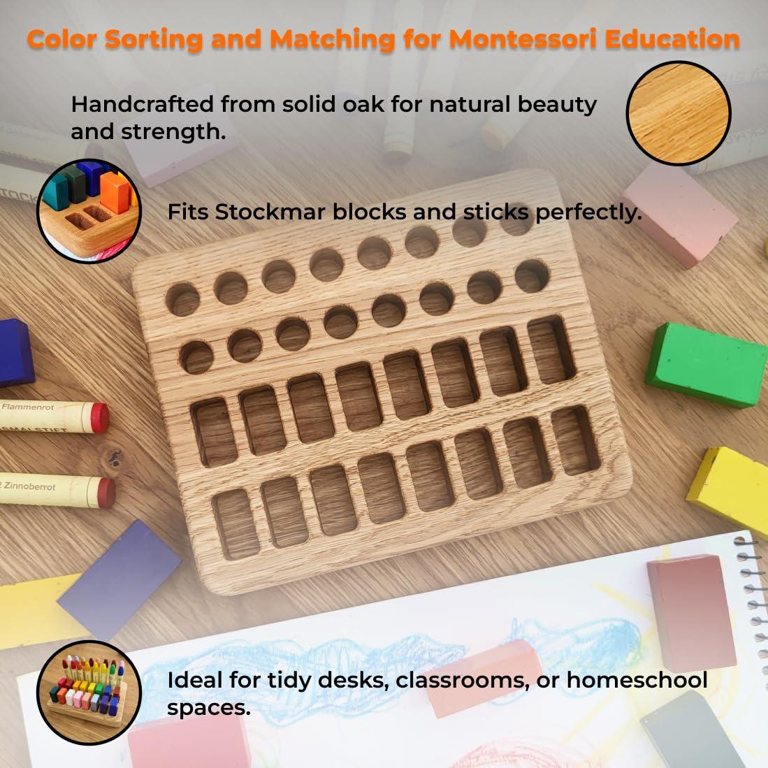 Soporte de Crayones de Madera Waldorf para 16 Bloques Stockmar