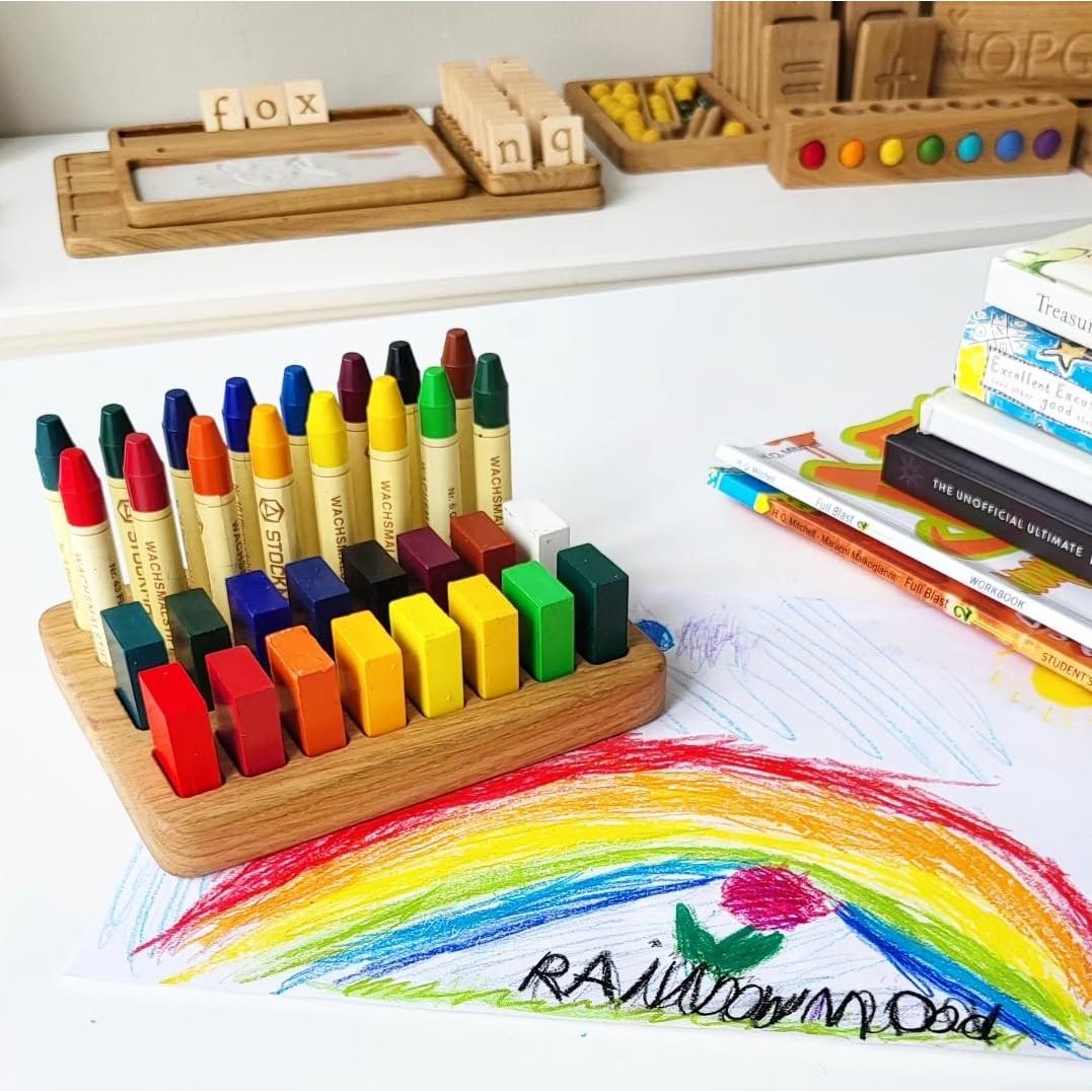 Soporte de Crayones de Madera Waldorf para 16 Bloques Stockmar