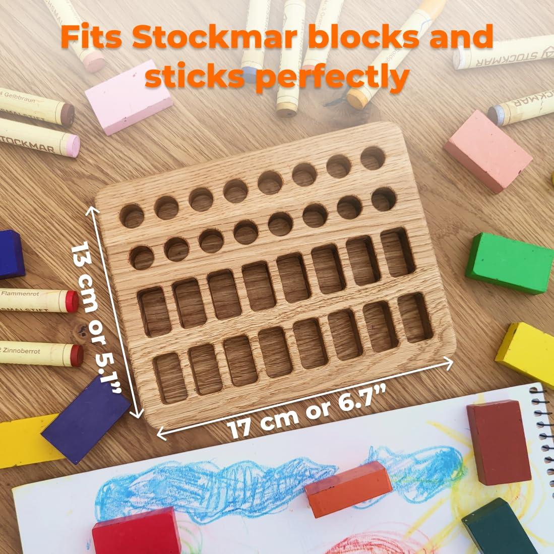 Soporte de Crayones de Madera Waldorf para 16 Bloques Stockmar