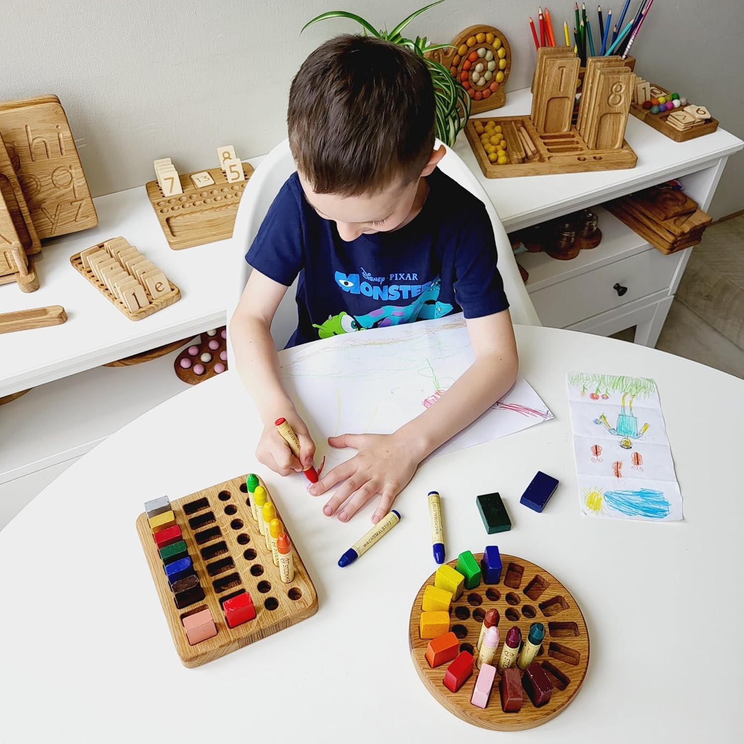 Soporte de Crayones de Madera Waldorf para 16 Bloques Stockmar