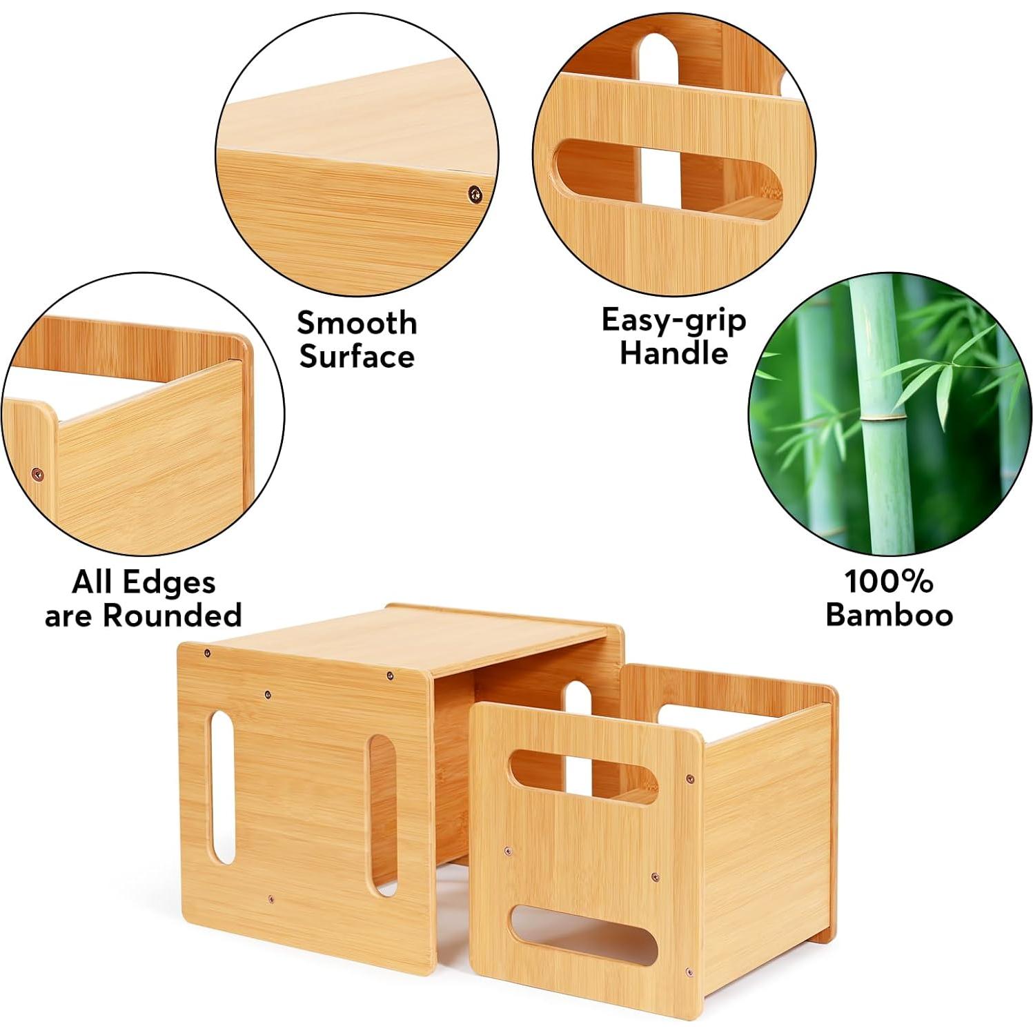 Conjunto de Mesa y Sillas Montessori Ollieroo para Niños 1-3 Años