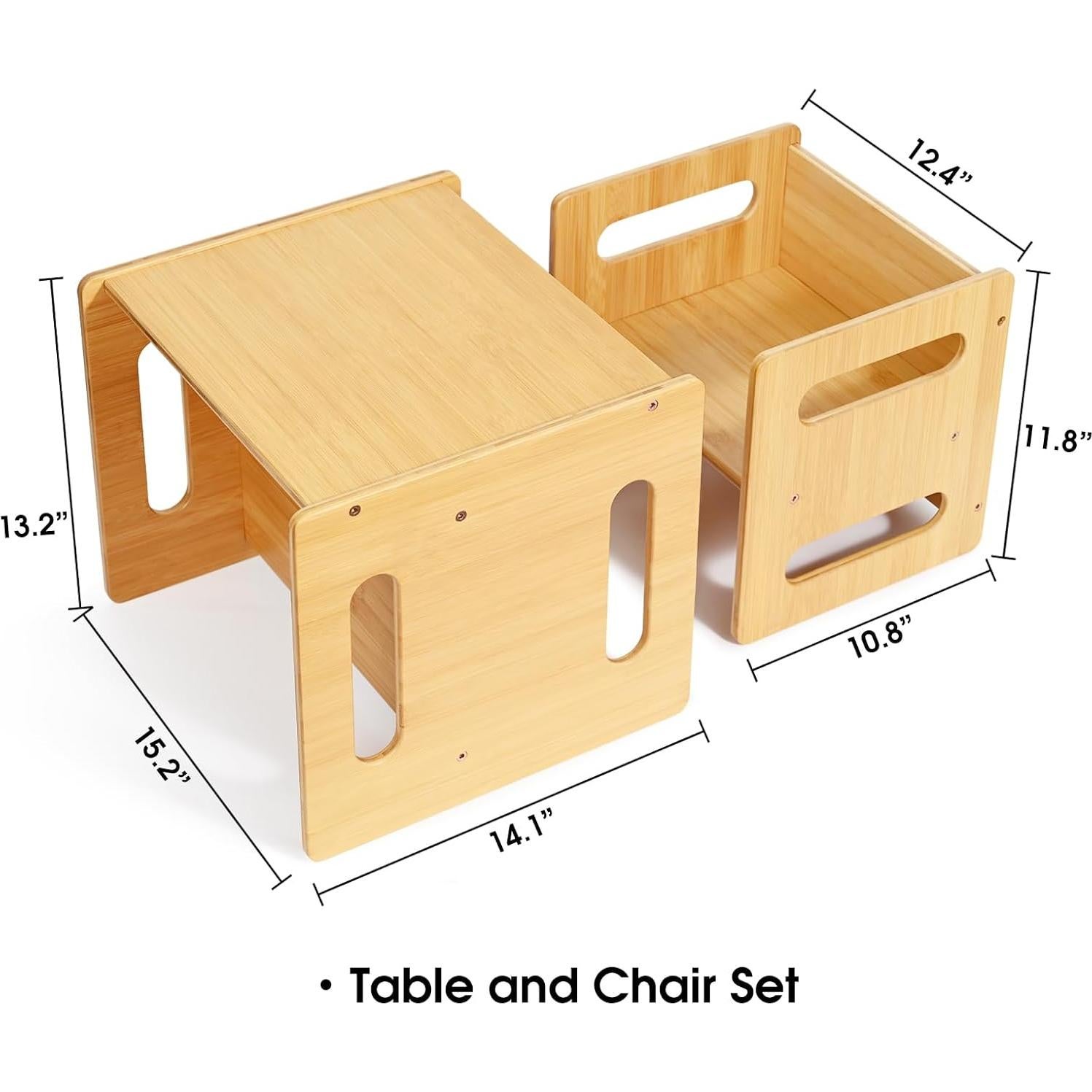 Conjunto de Mesa y Sillas Montessori Ollieroo para Niños 1-3 Años