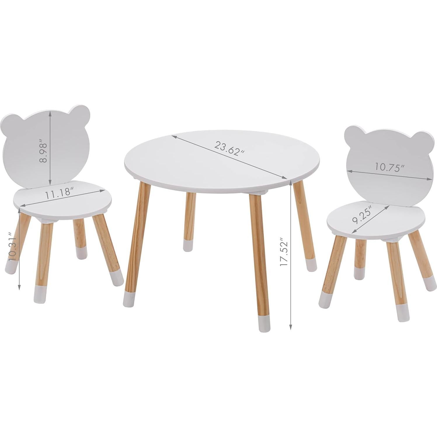 Conjunto Mesa y Sillas de Madera UTEX para Niños - 3 Piezas