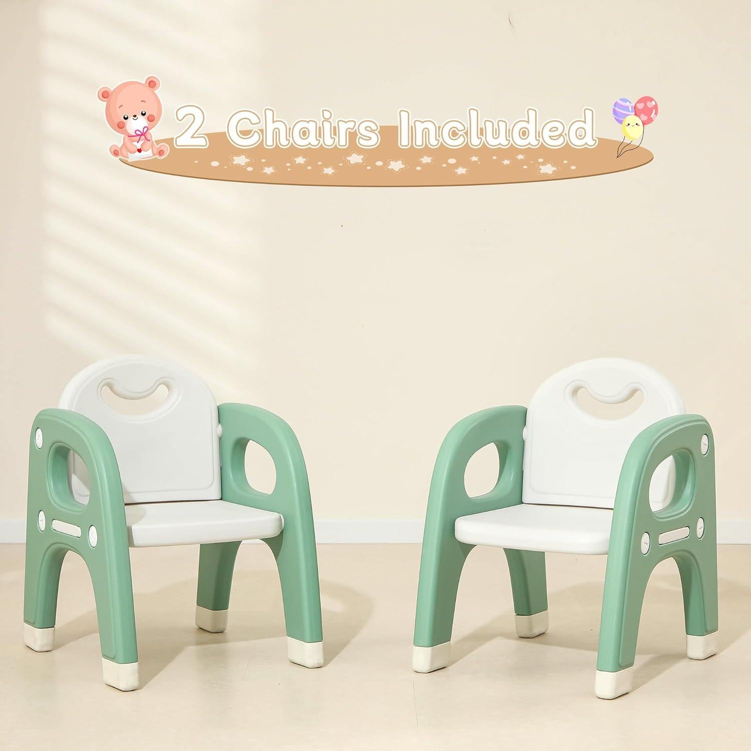 Conjunto de Mesa y 2 Sillas para Niños Hope Hulaibit Verde
