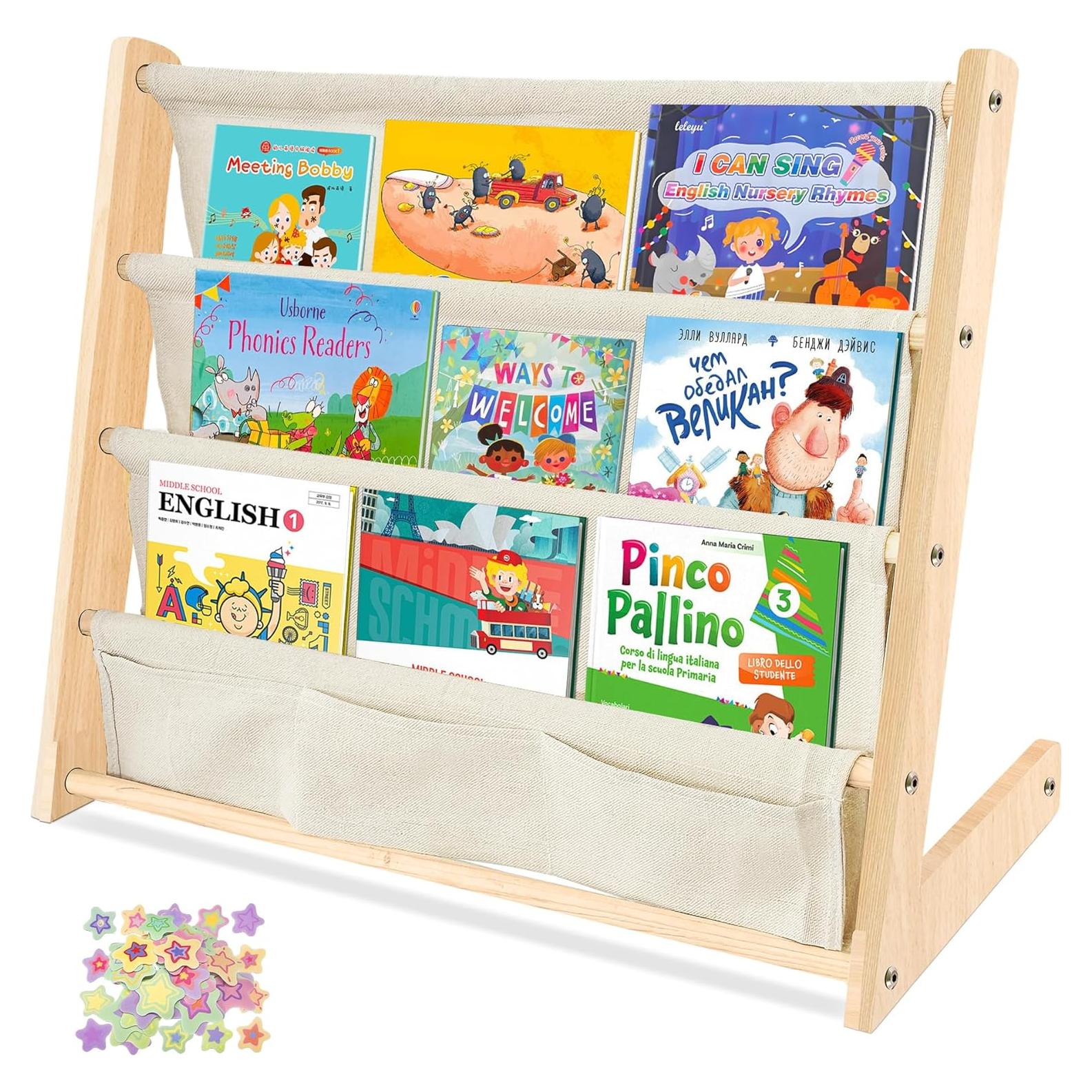 Estantería Montessori Huoyimen para Niños con 3 Cajas de Tela
