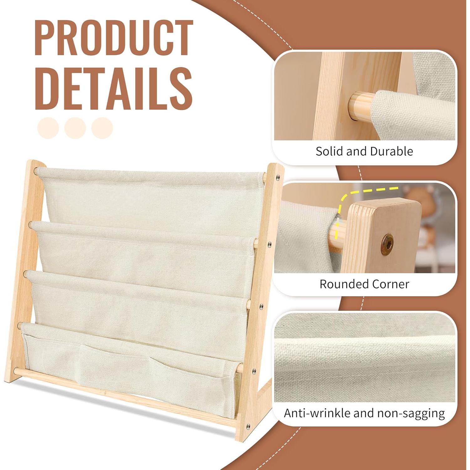 Estantería Montessori Huoyimen para Niños con 3 Cajas de Tela