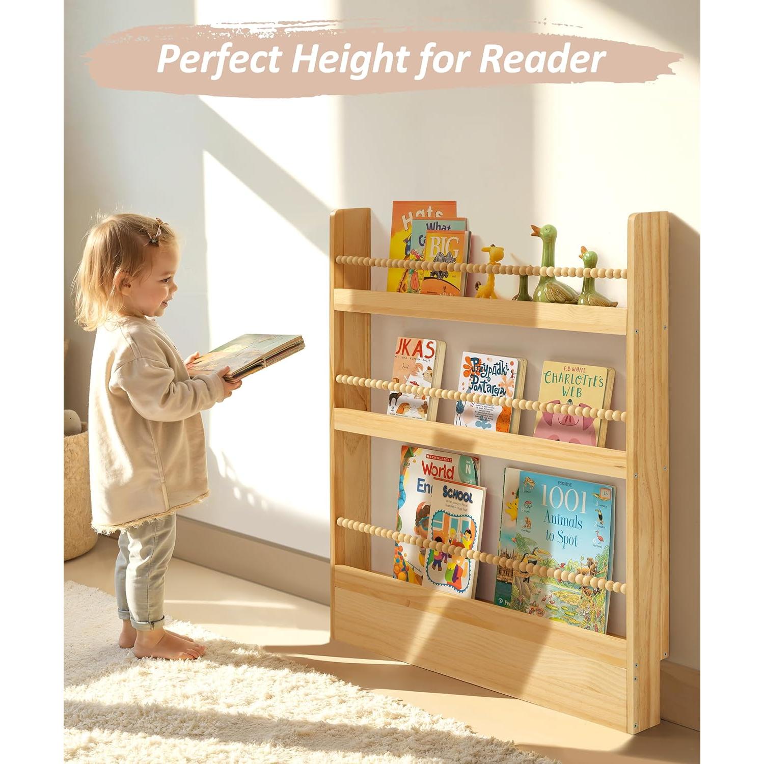 Estantería Infantil Maxpeuvon 80 cm Madera Natural 3 Niveles