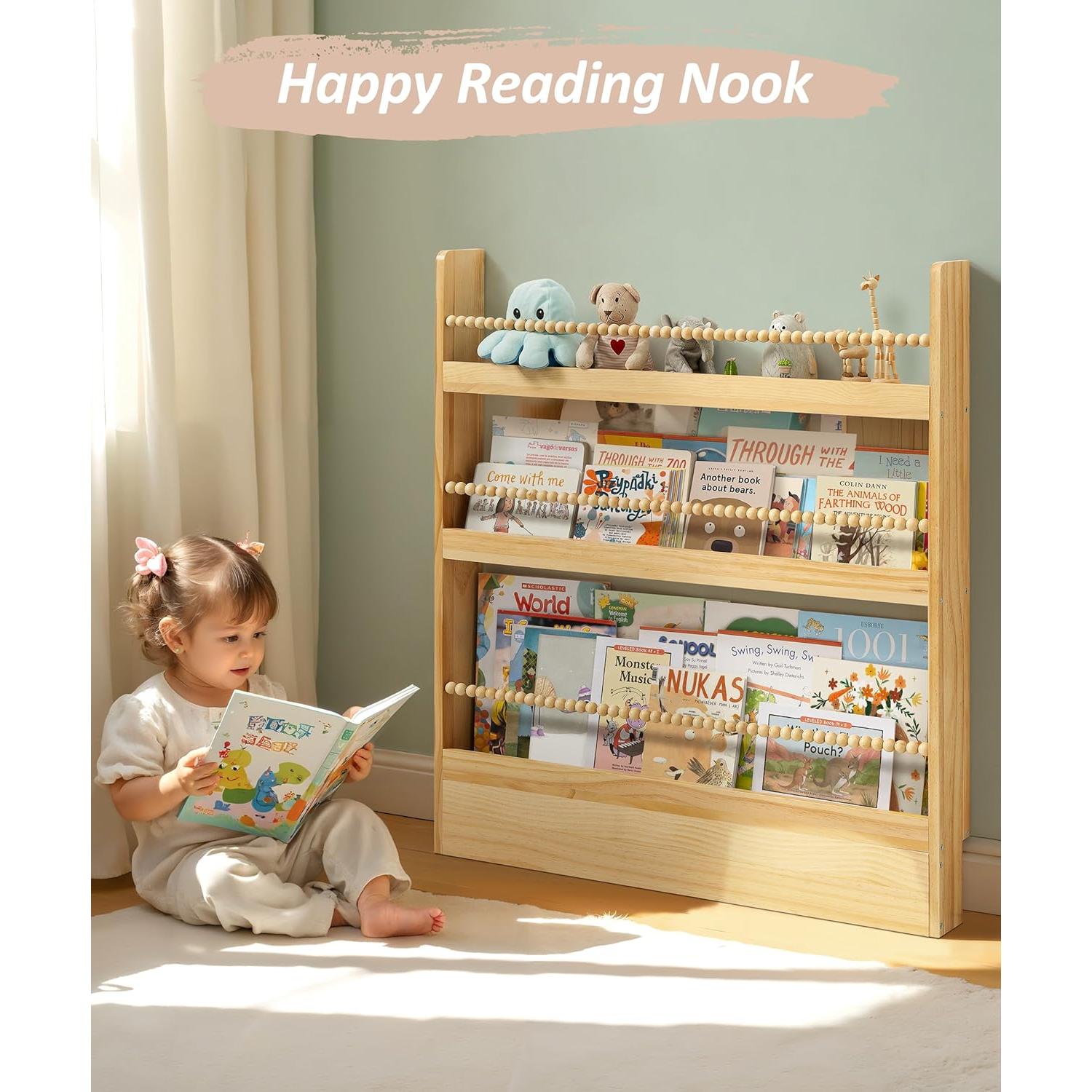 Estantería Infantil Maxpeuvon 80 cm Madera Natural 3 Niveles