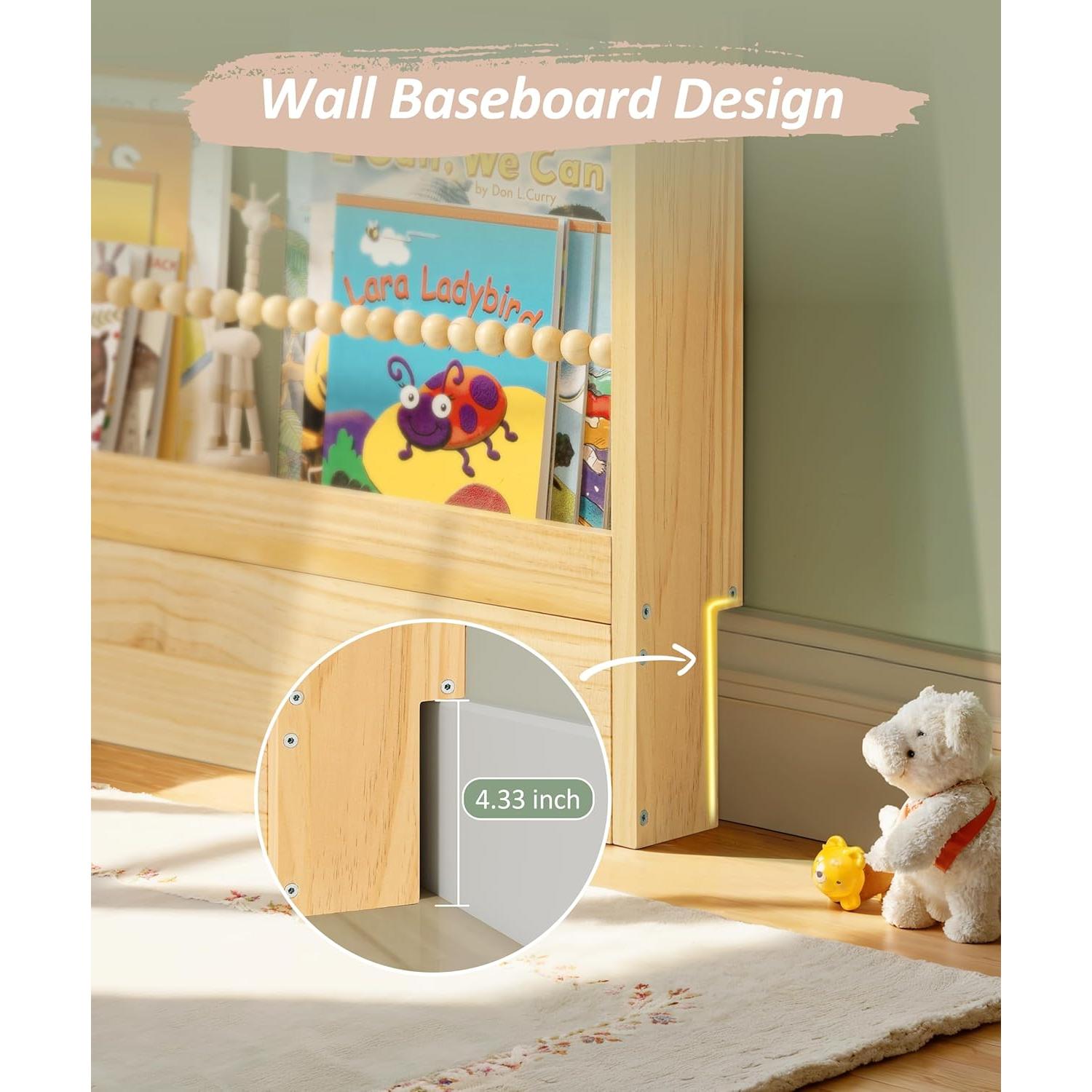 Estantería Infantil Maxpeuvon 80 cm Madera Natural 3 Niveles