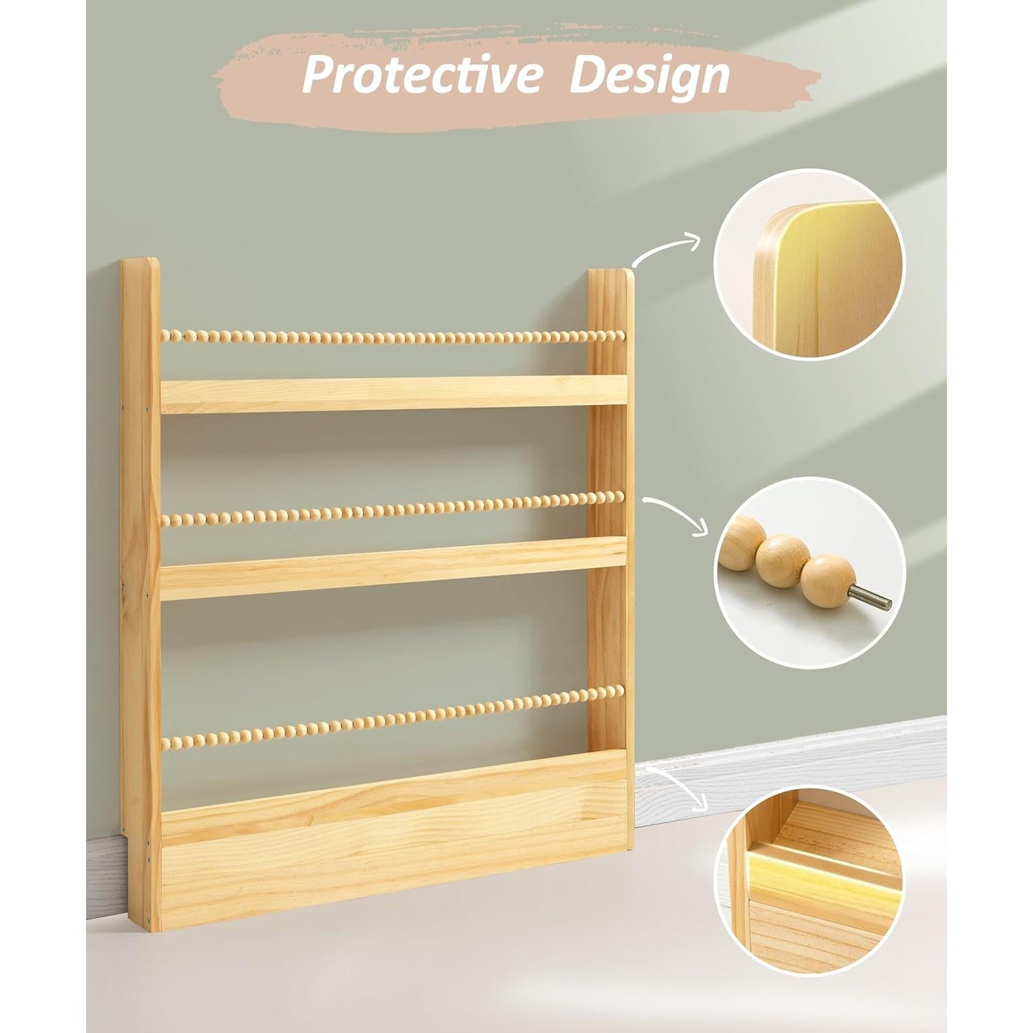 Estantería Infantil Maxpeuvon 80 cm Madera Natural 3 Niveles