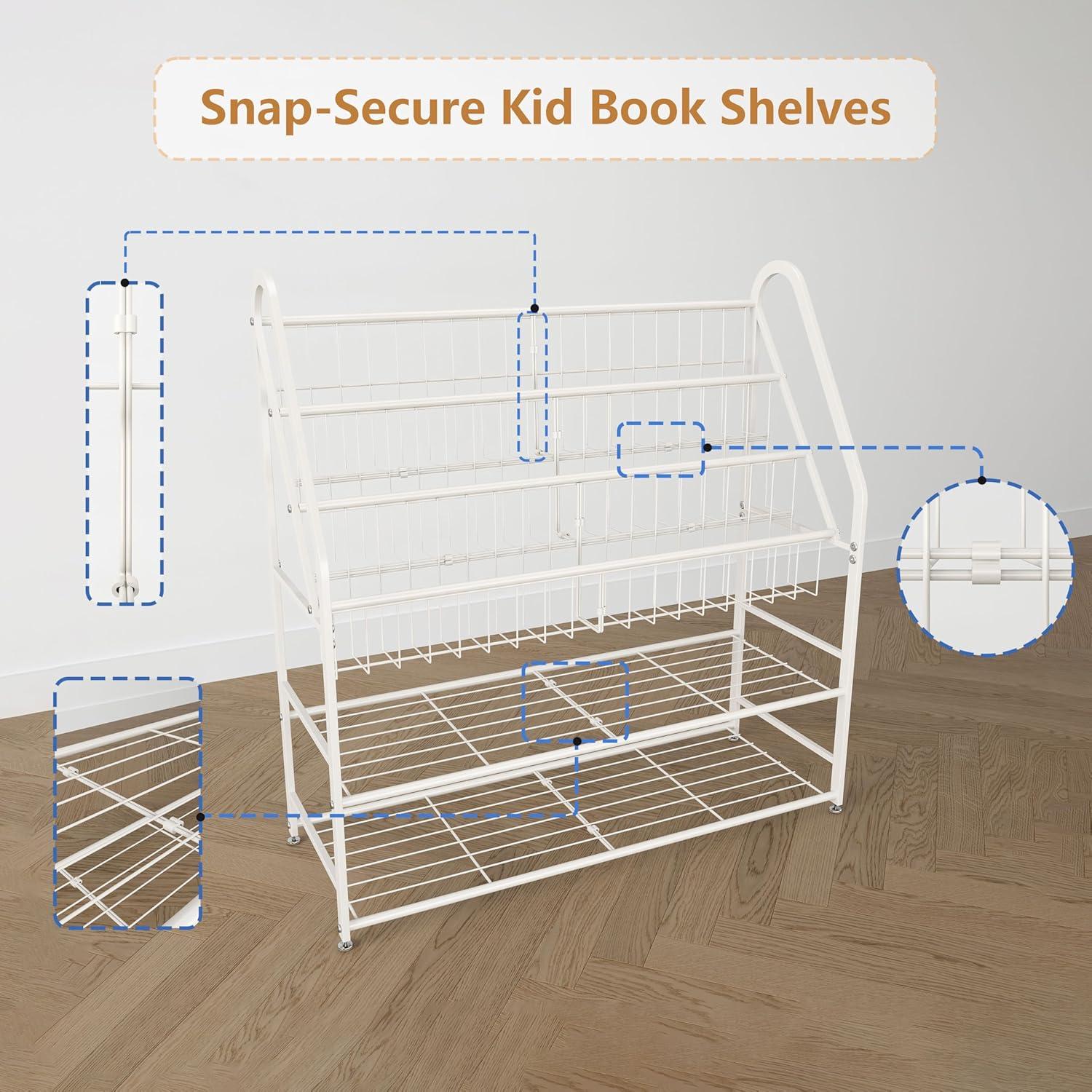 Estantería de Libros Infantil LUWESDE 5 Niveles Metal Blanco