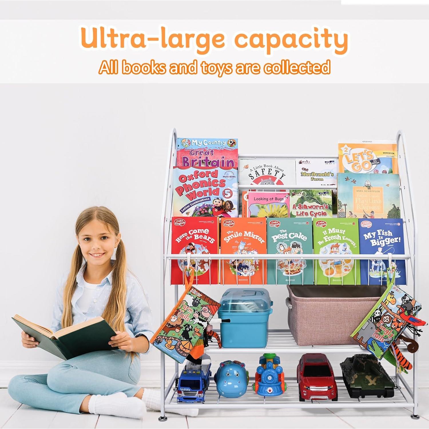 Estantería de Libros Infantil LUWESDE 5 Niveles Metal Blanco