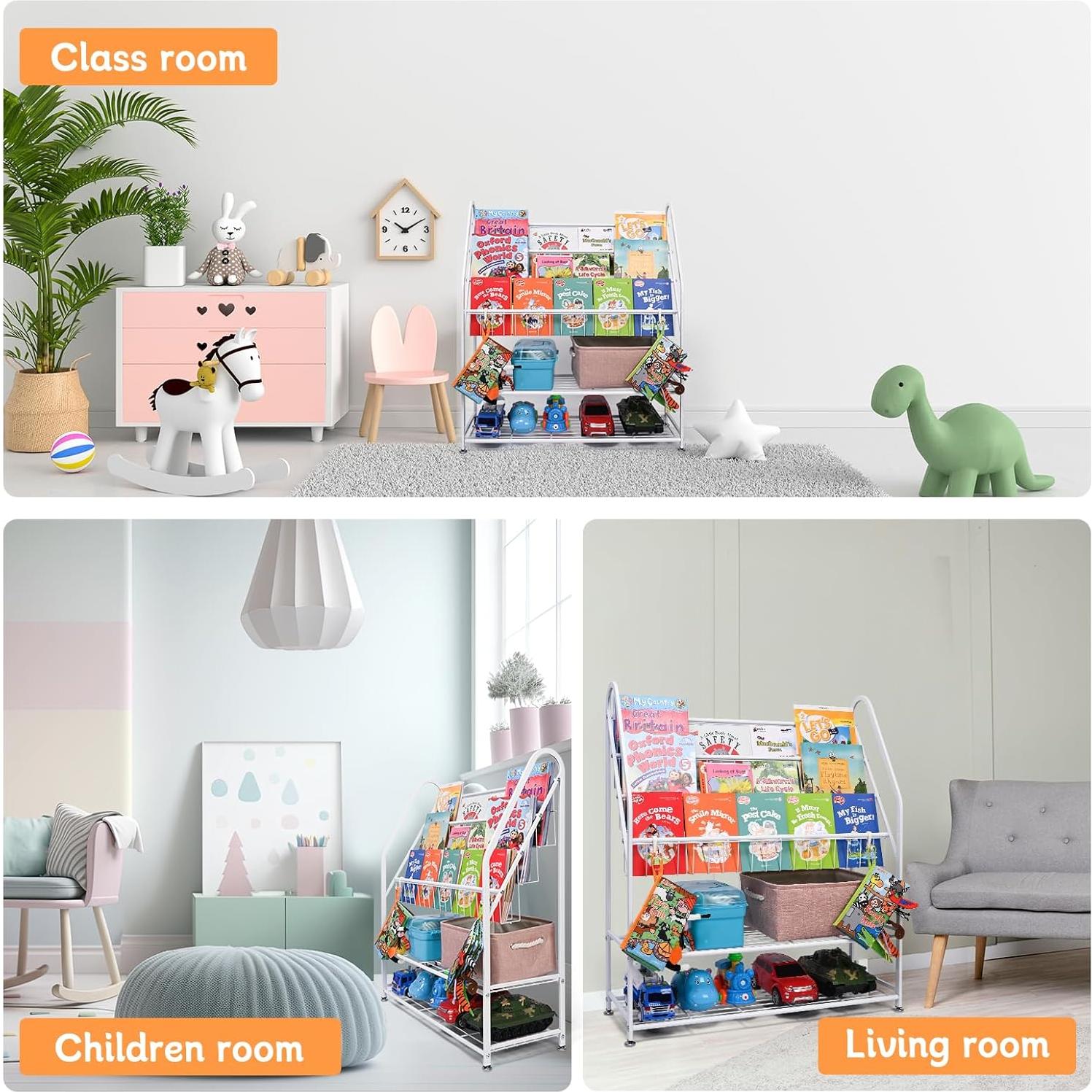 Estantería de Libros Infantil LUWESDE 5 Niveles Metal Blanco