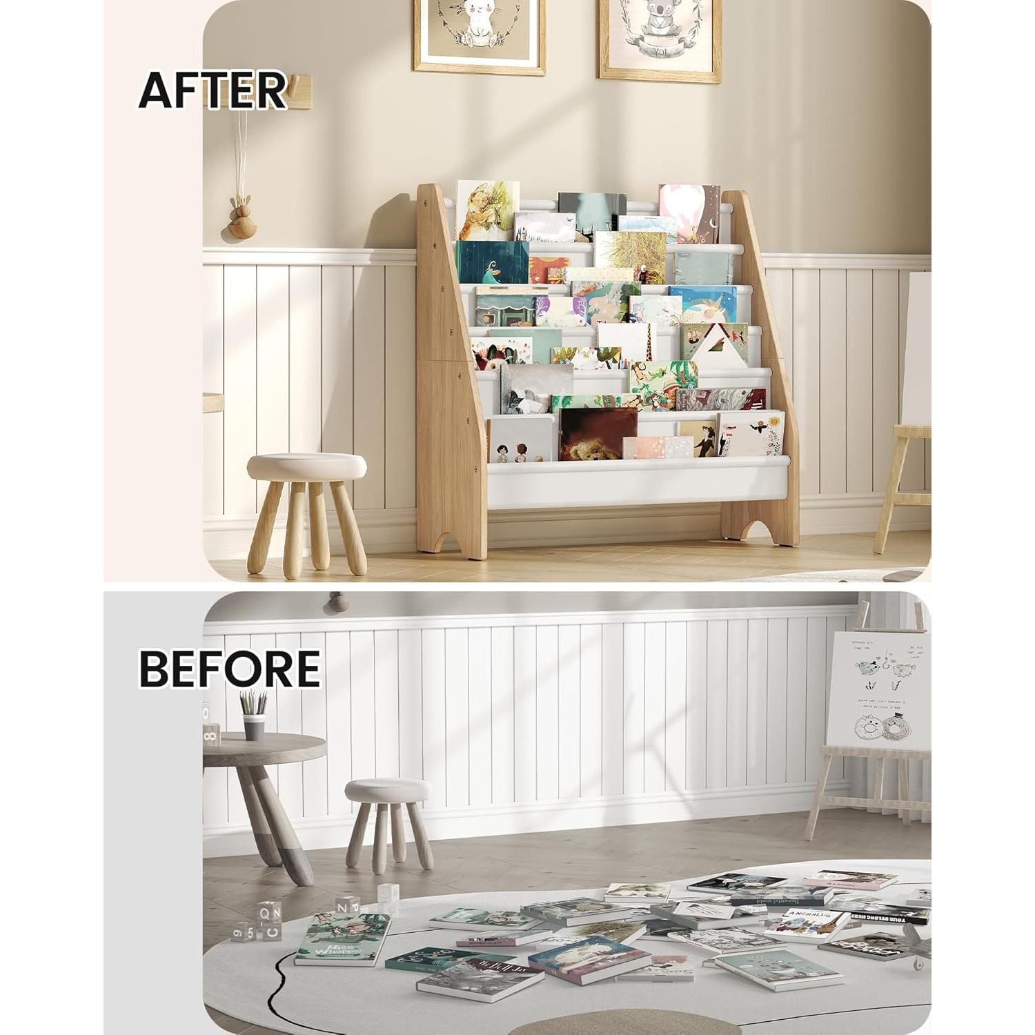 Estantería para Niños CHOEZON 6 Niveles Blanco Natural 80 cm