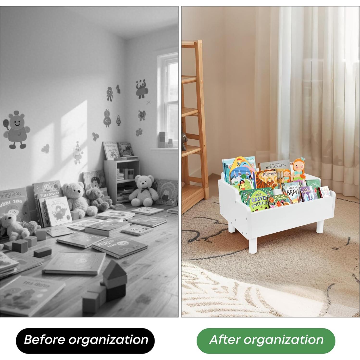 Estantería Montessori PHOENANCEE para Niños Pequeños - Almacenamiento de Libros