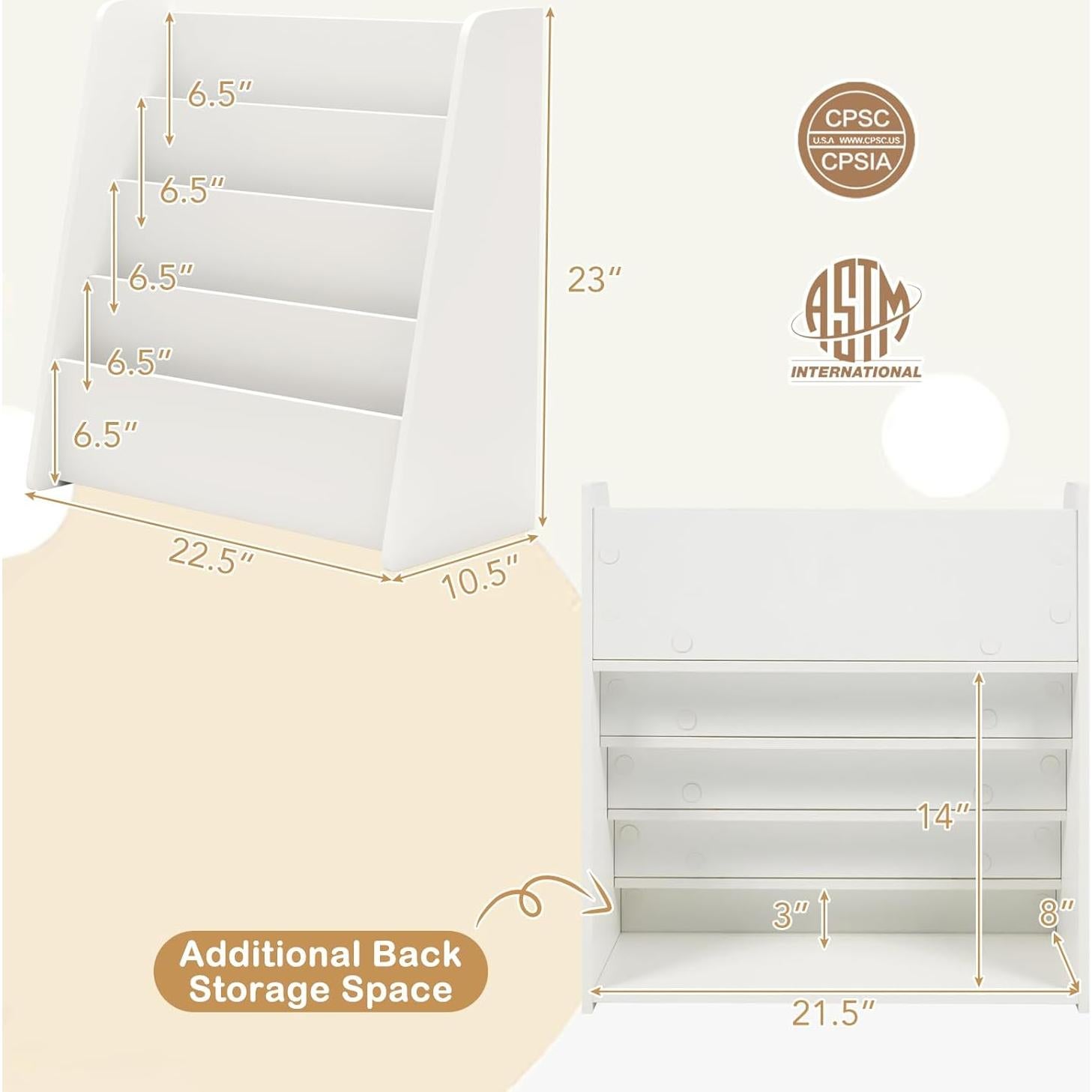 Estantería para Niños KOTEK 4 Niveles Madera Blanco